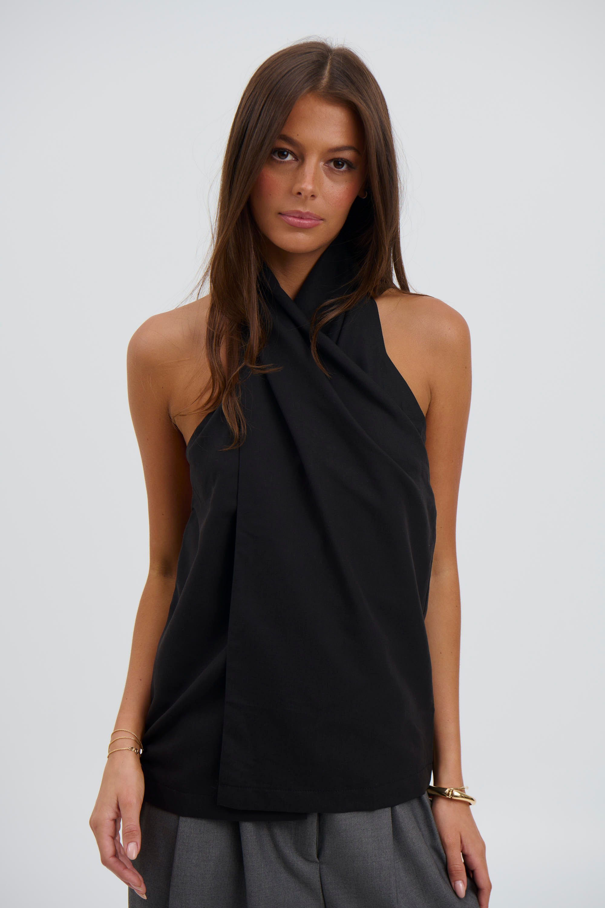 Monika Wrap Top Black