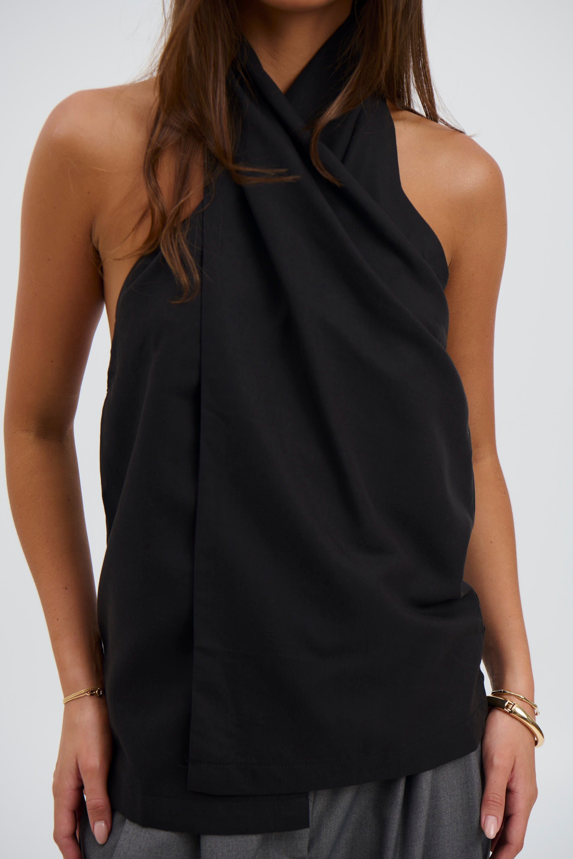 Monika Wrap Top Black