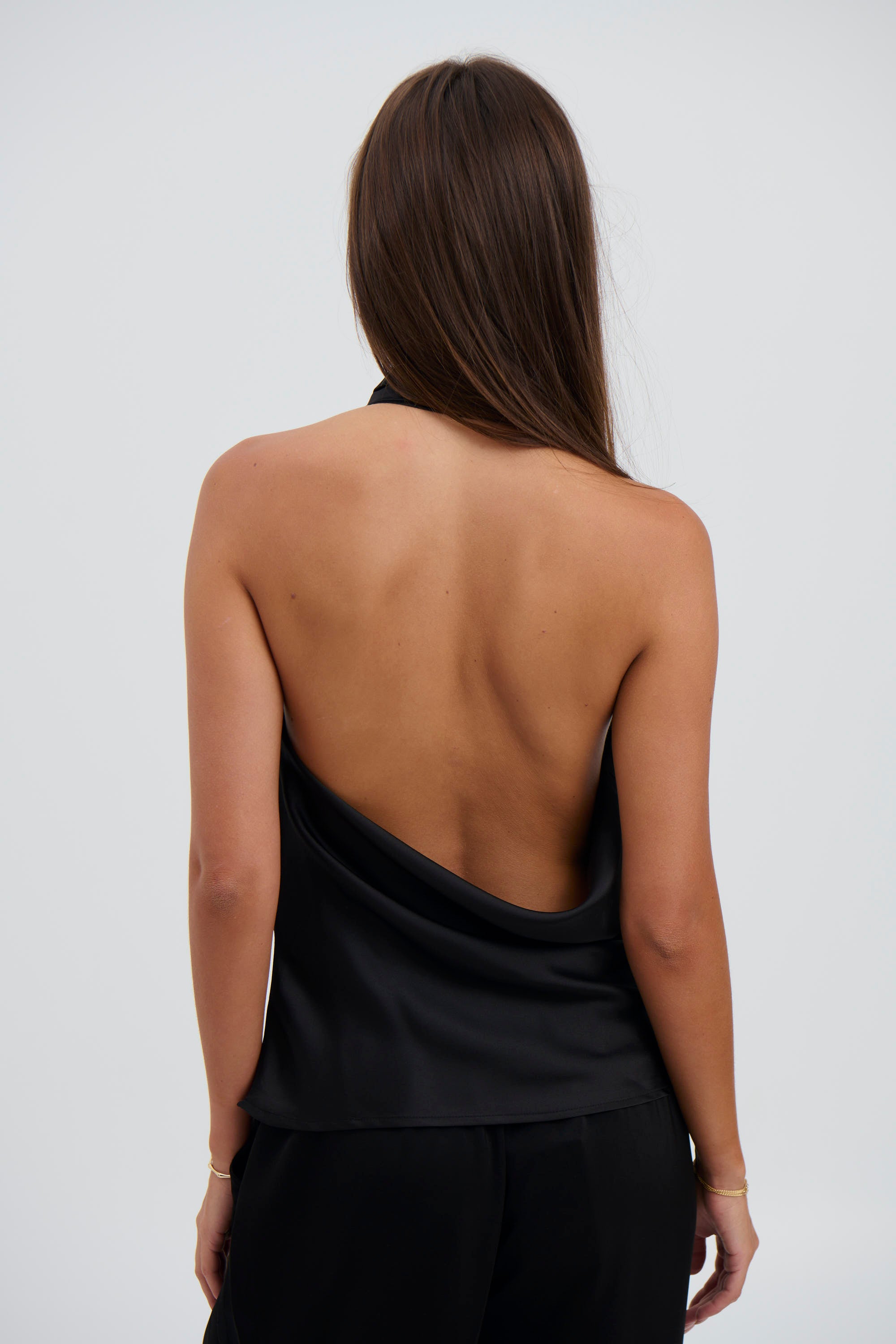Hazel Halter Neck Top Black - FINAL SALE