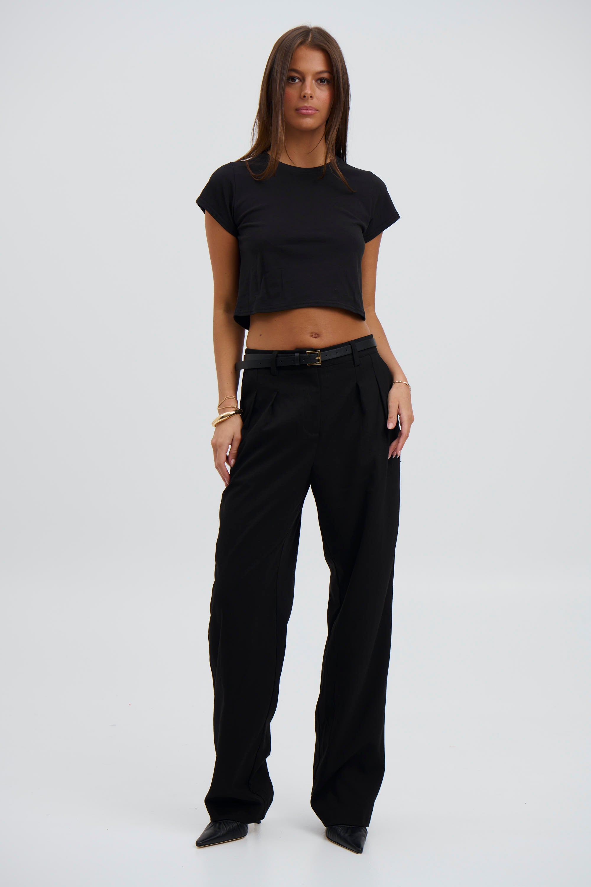 Corey Cropped T-Shirt Black