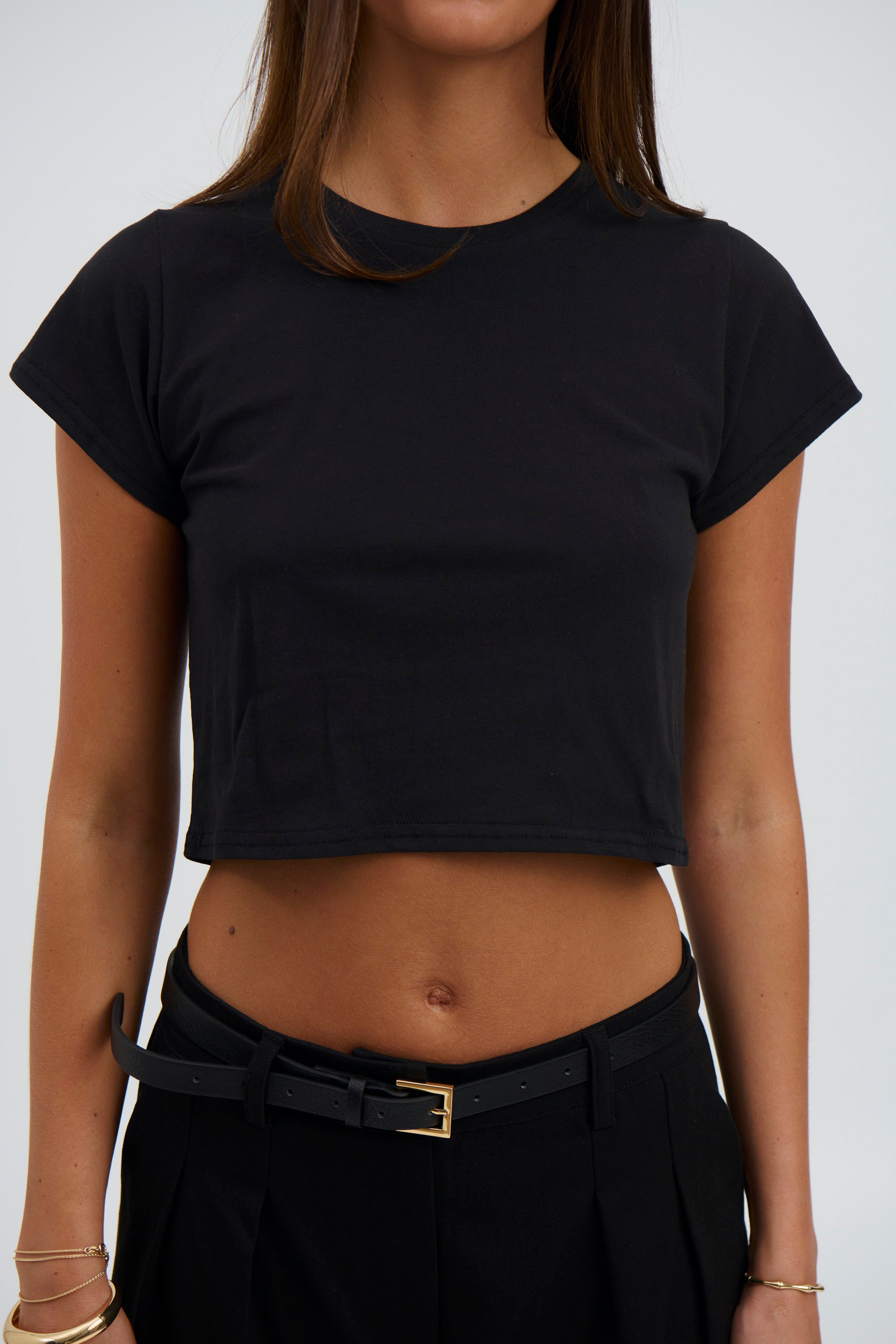 Corey Cropped T-Shirt Black