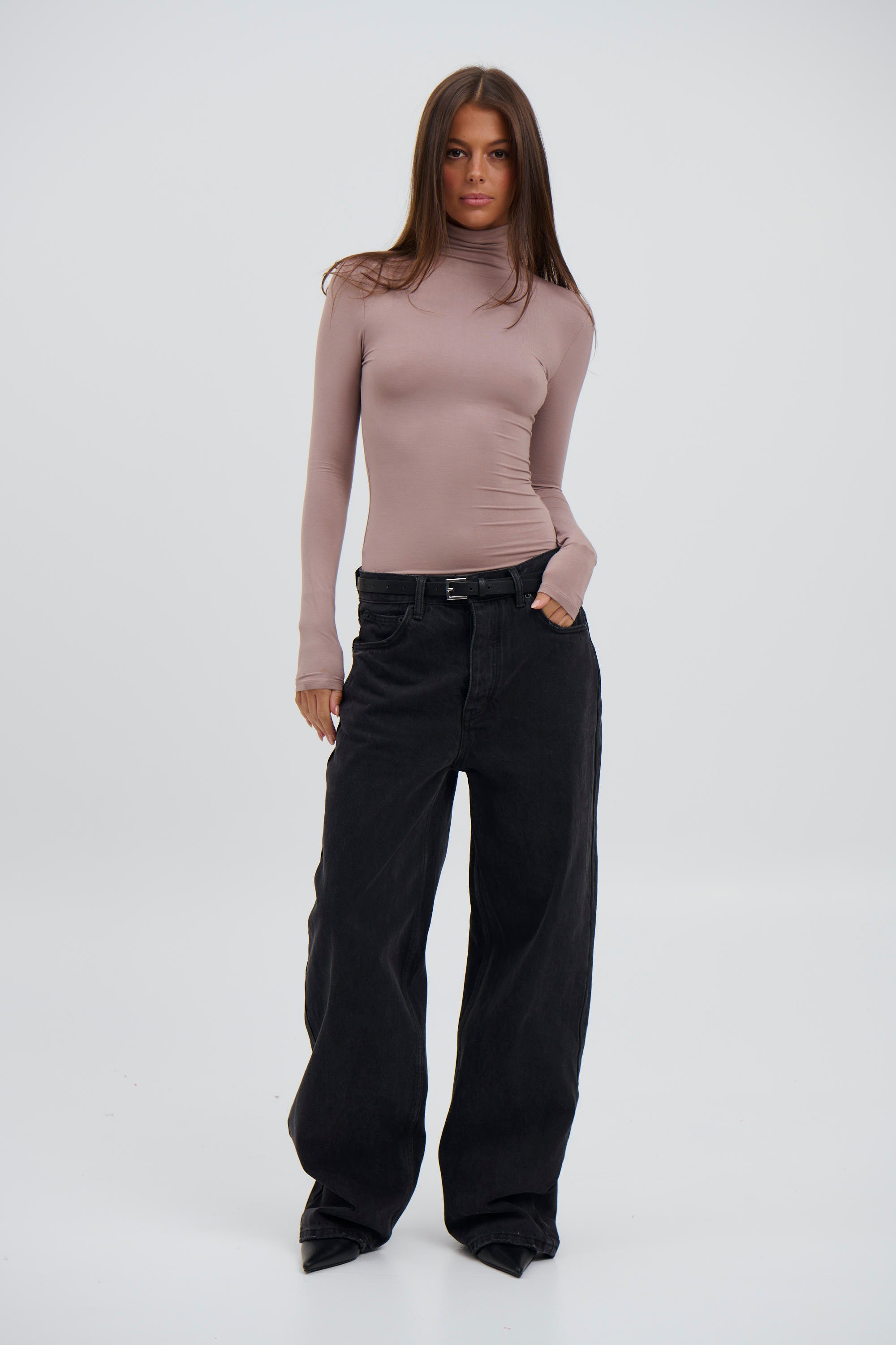Jazmin Long Sleeve Bodysuit Taupe - FINAL SALE