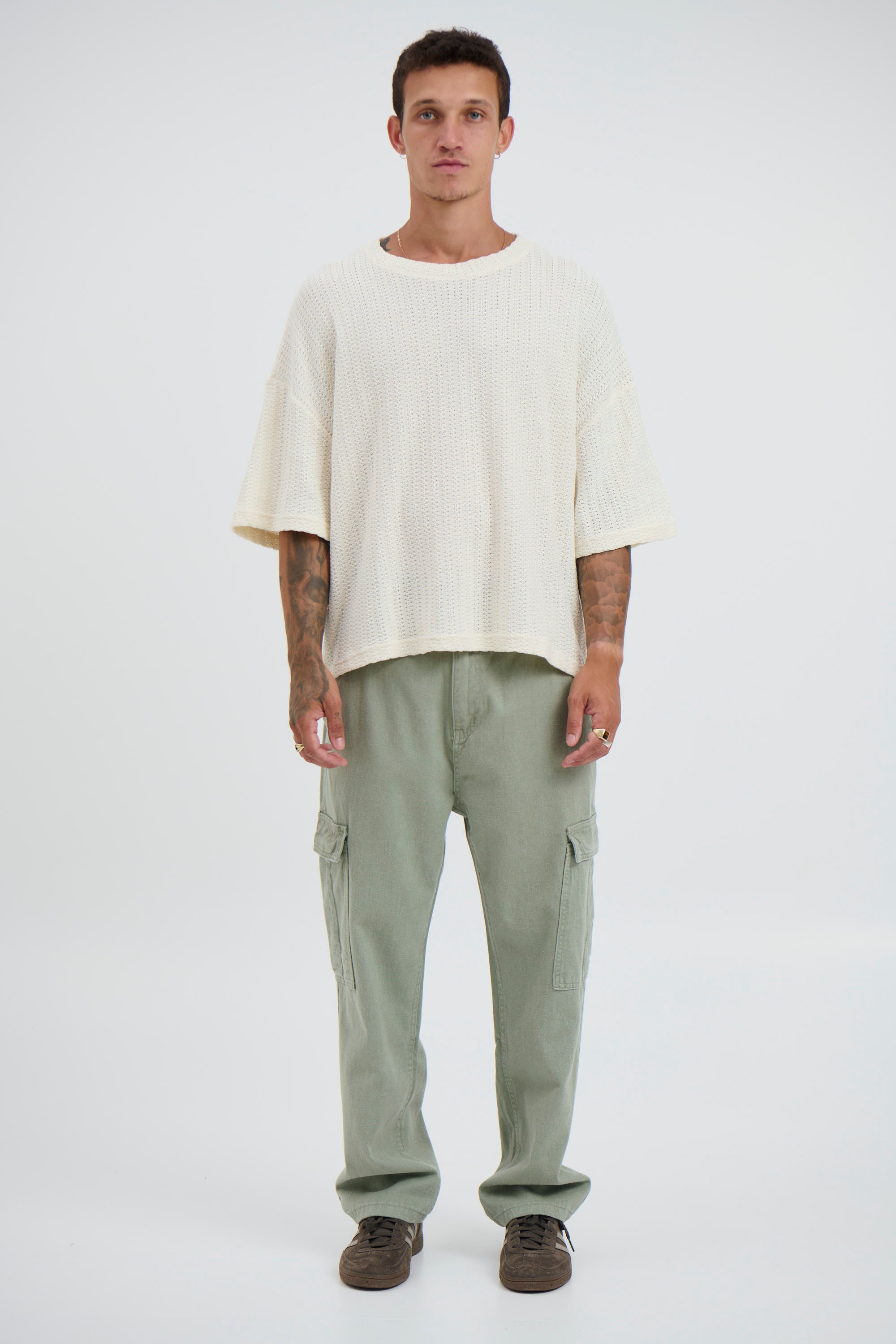 Vinnie Two Thread Stitch Tee White