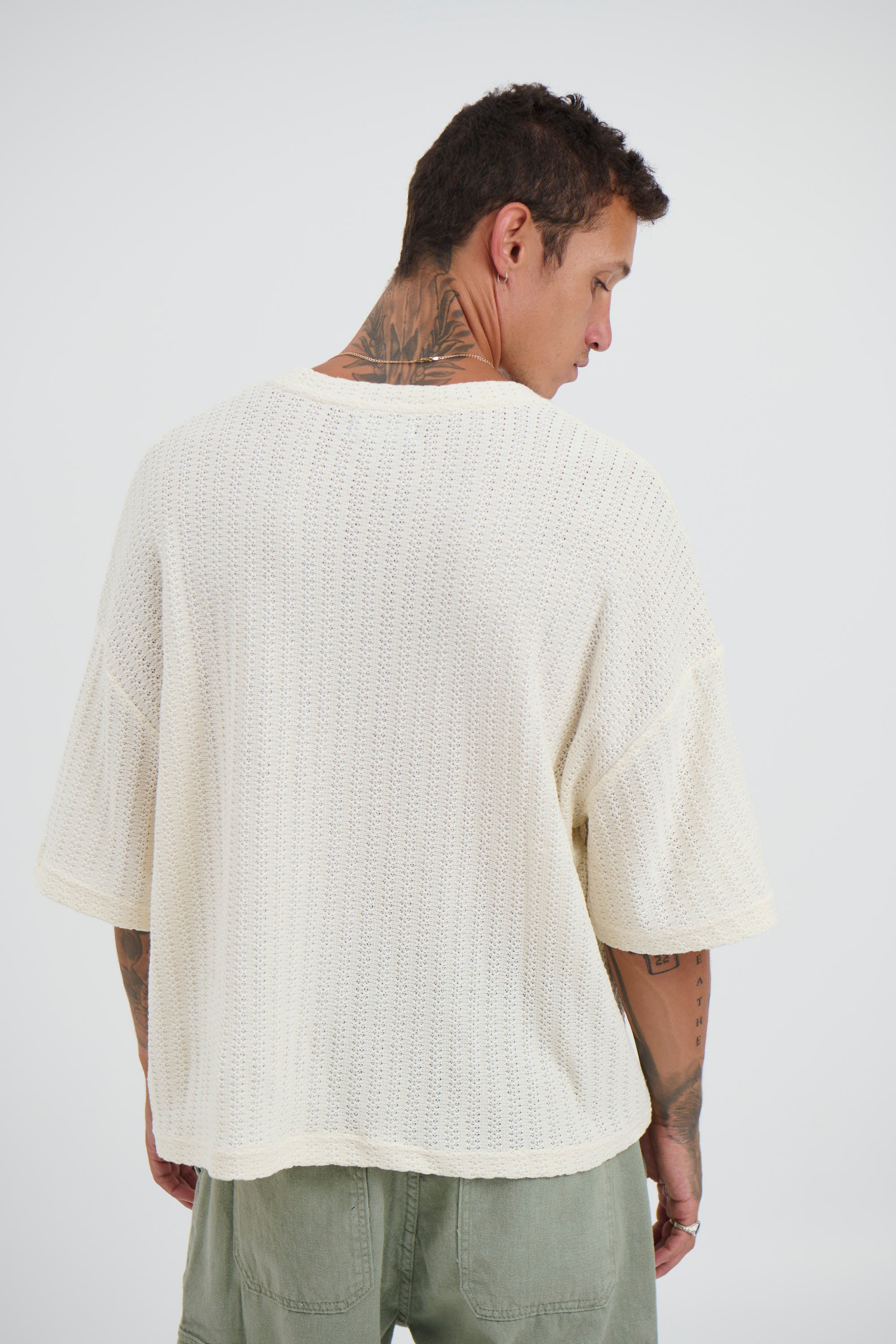 Vinnie Two Thread Stitch Tee White