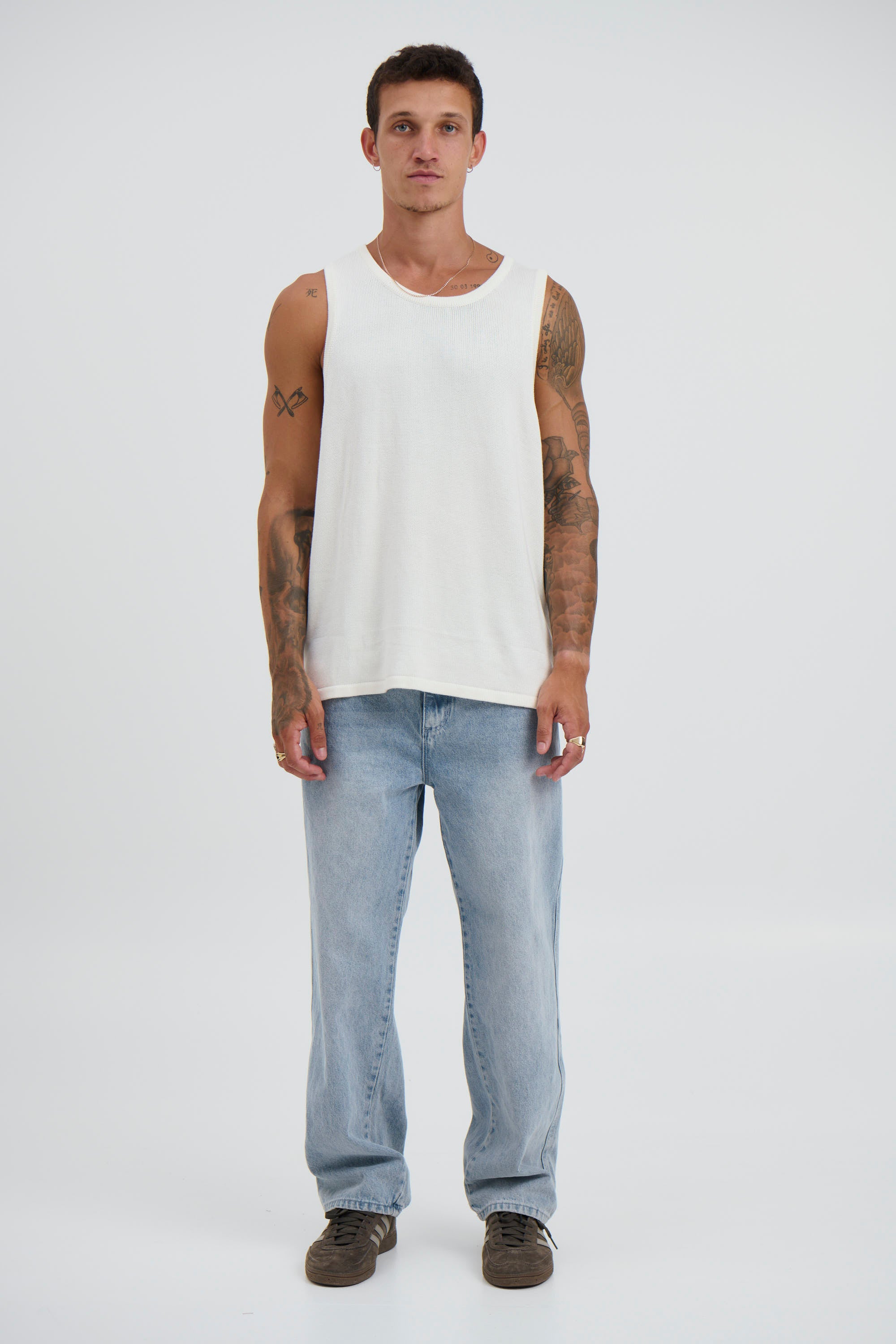 Deran Knitted Tank White