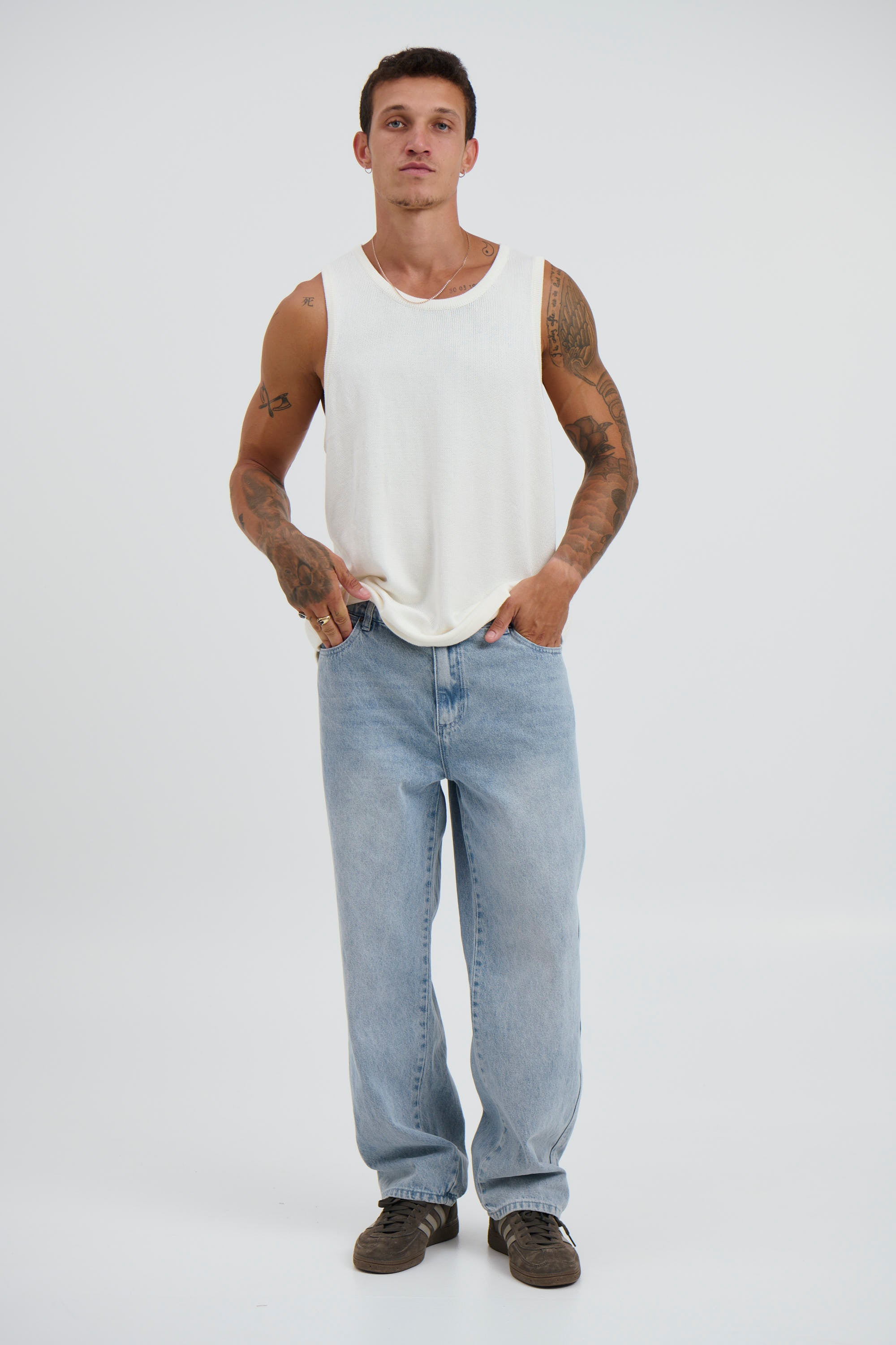 Deran Knitted Tank White