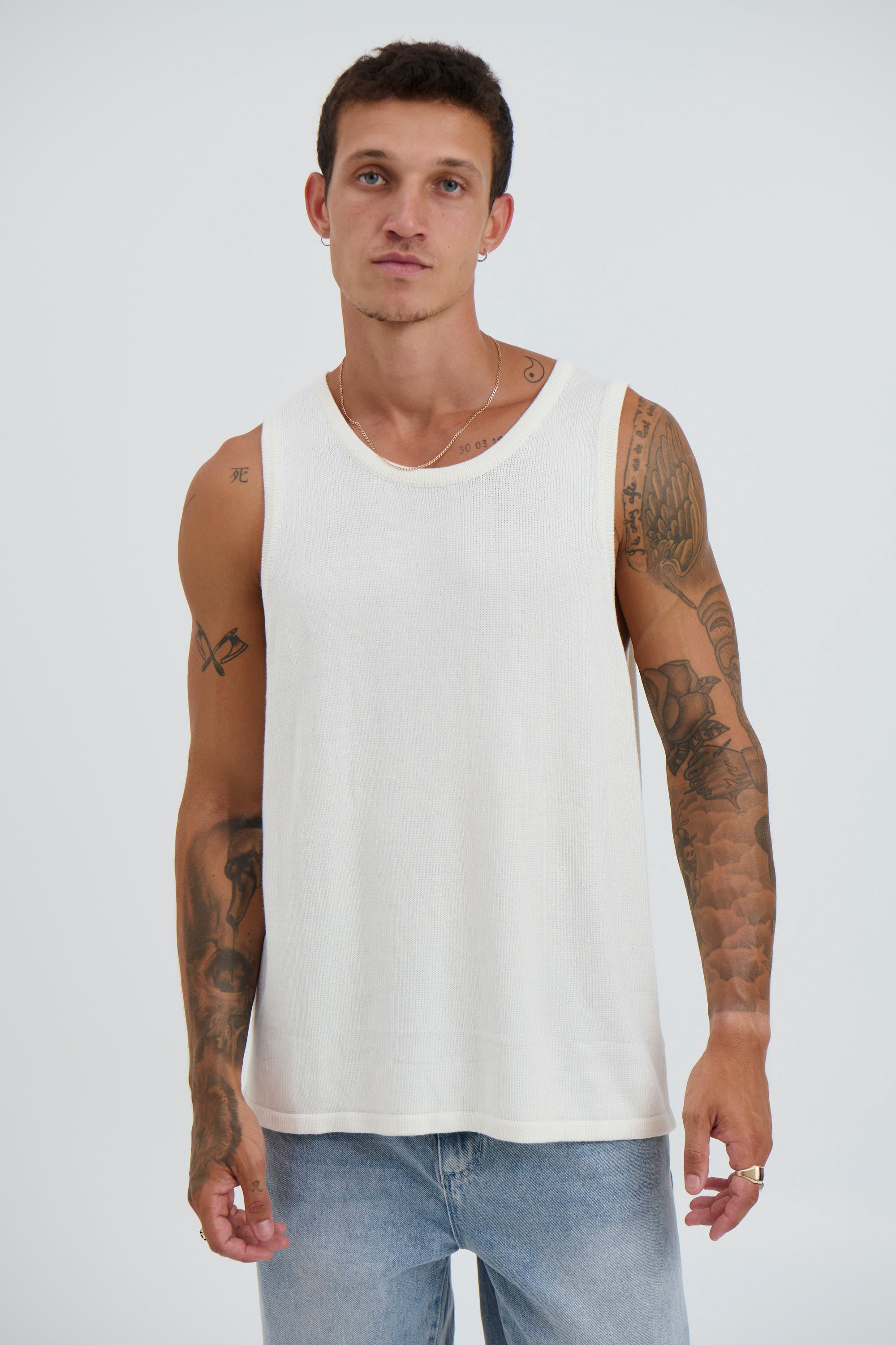 Deran Knitted Tank White
