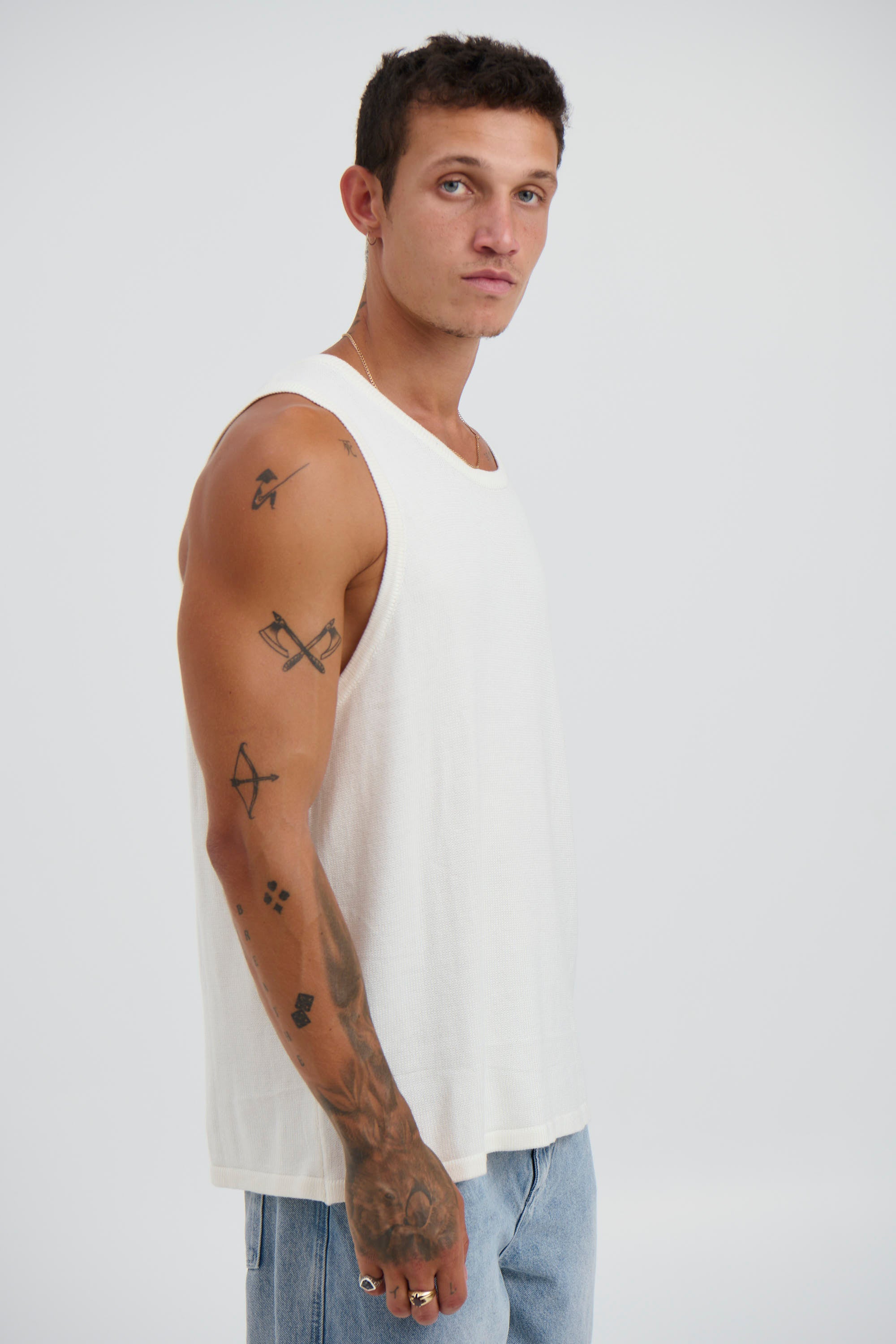 Deran Knitted Tank White
