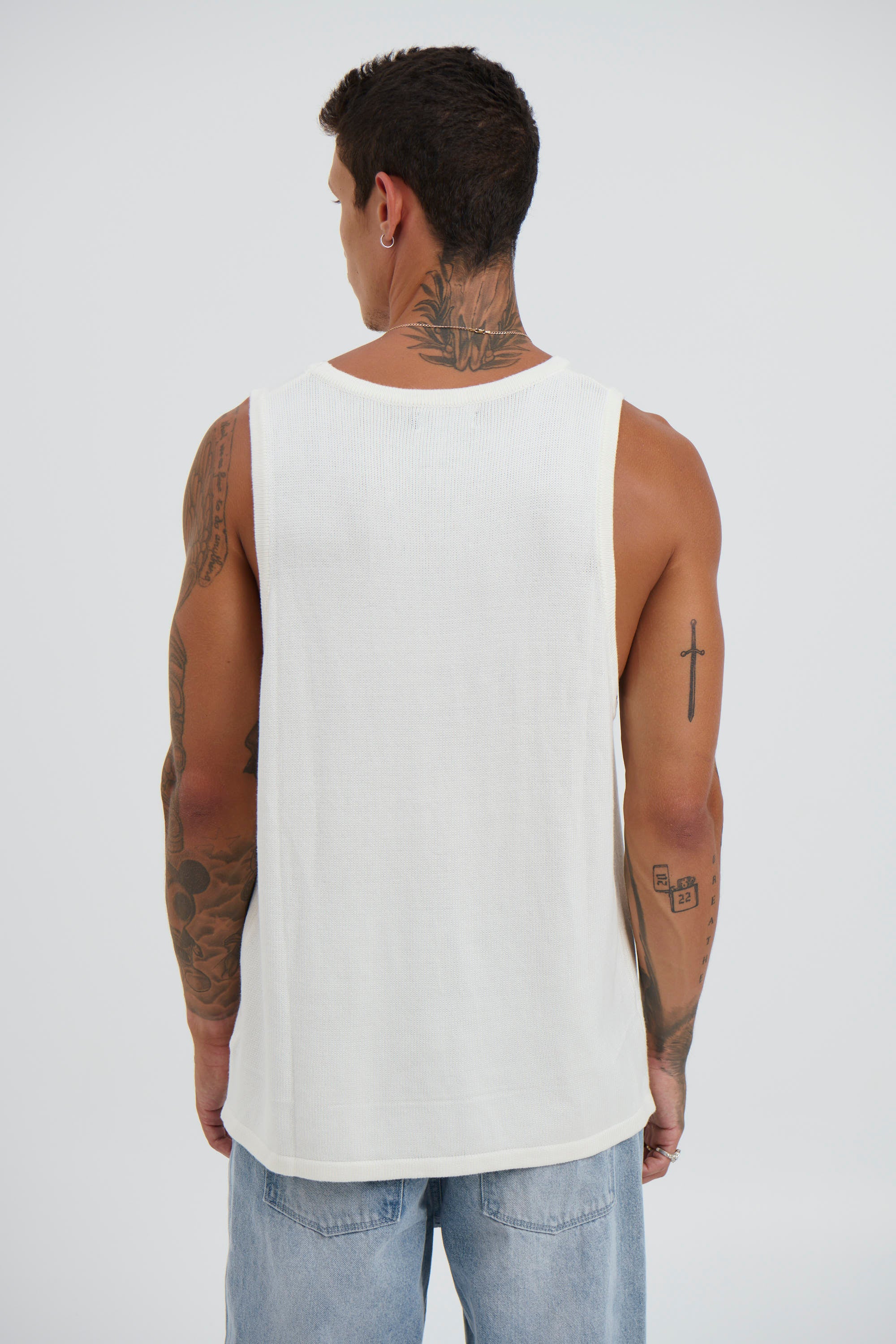Deran Knitted Tank White