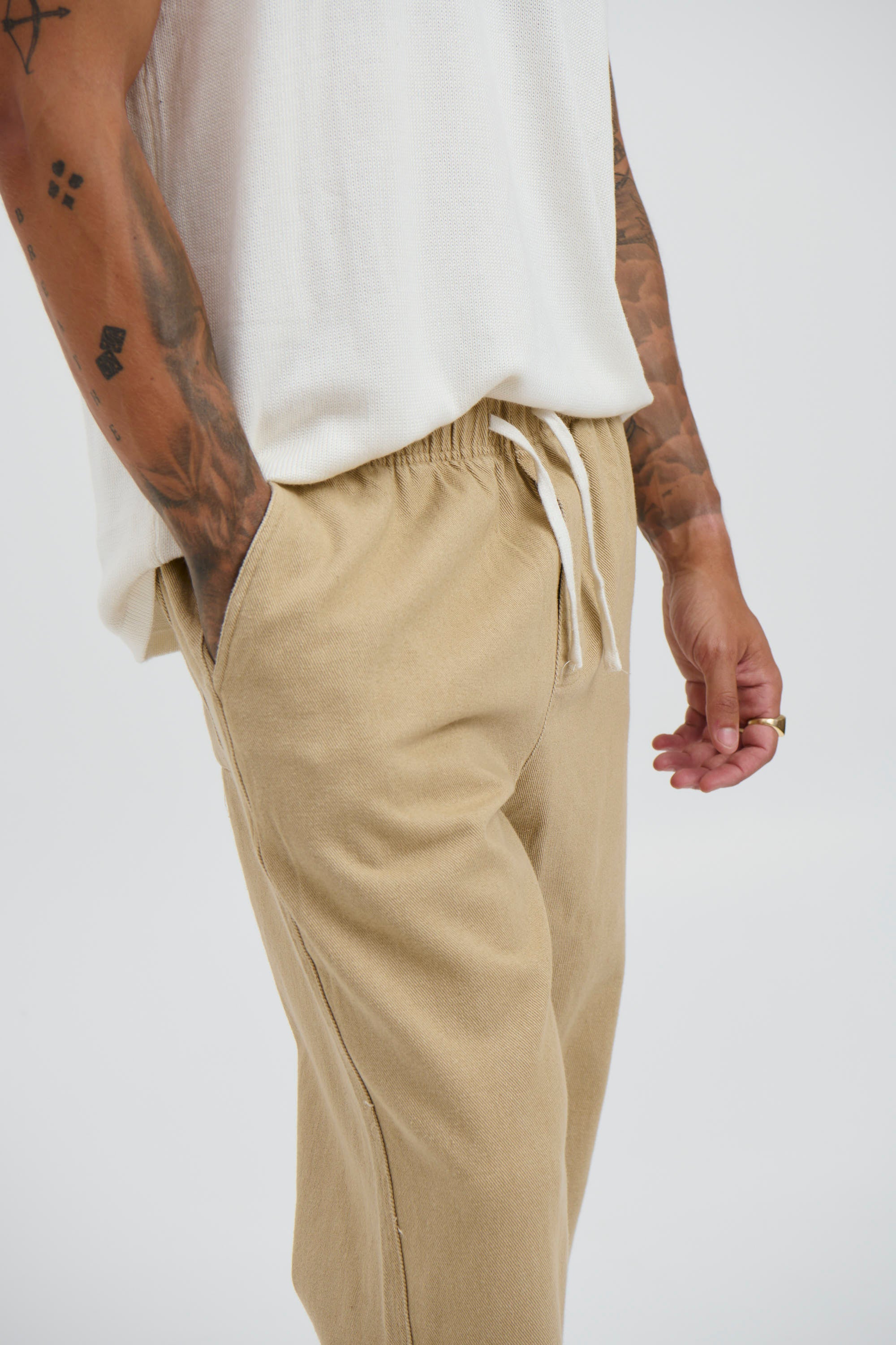 Drill Jogger Pant Sand - FINAL SALE