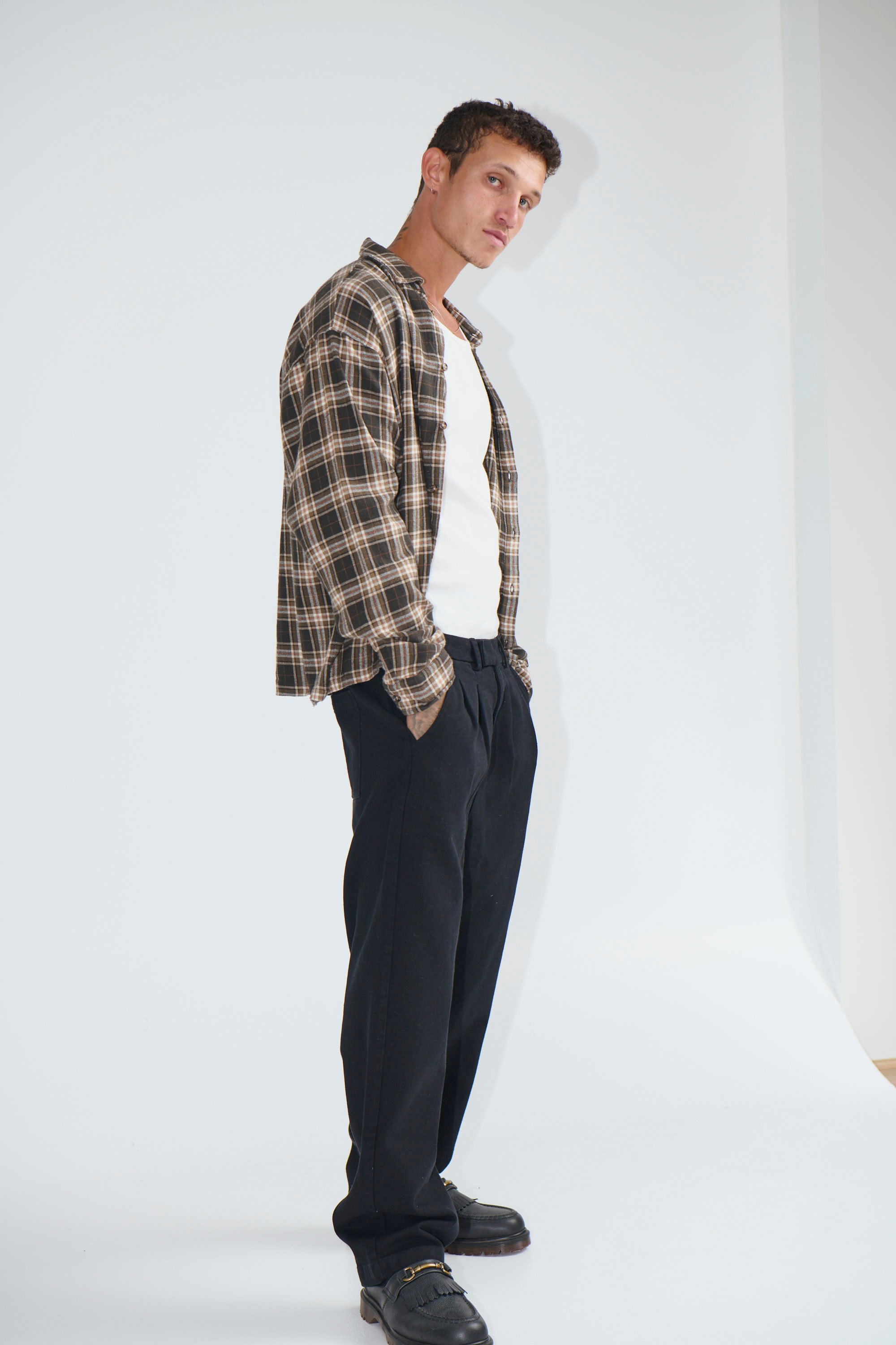Simon Baggy Pleat Pant Black