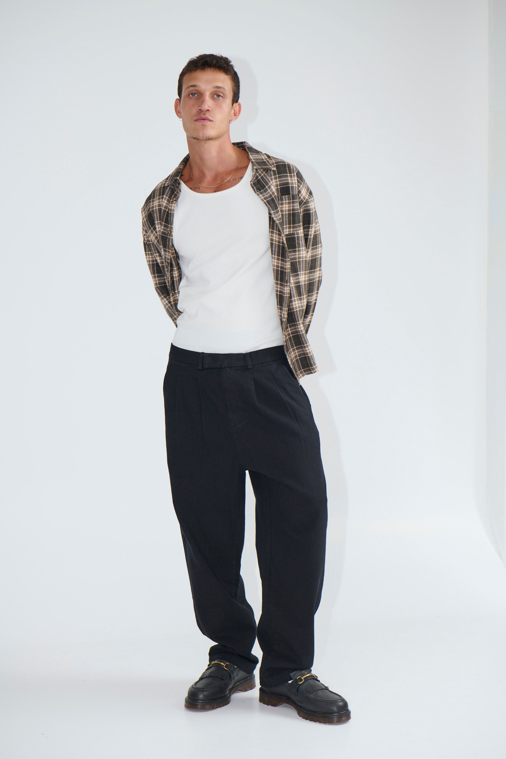 Simon Baggy Pleat Pant Black