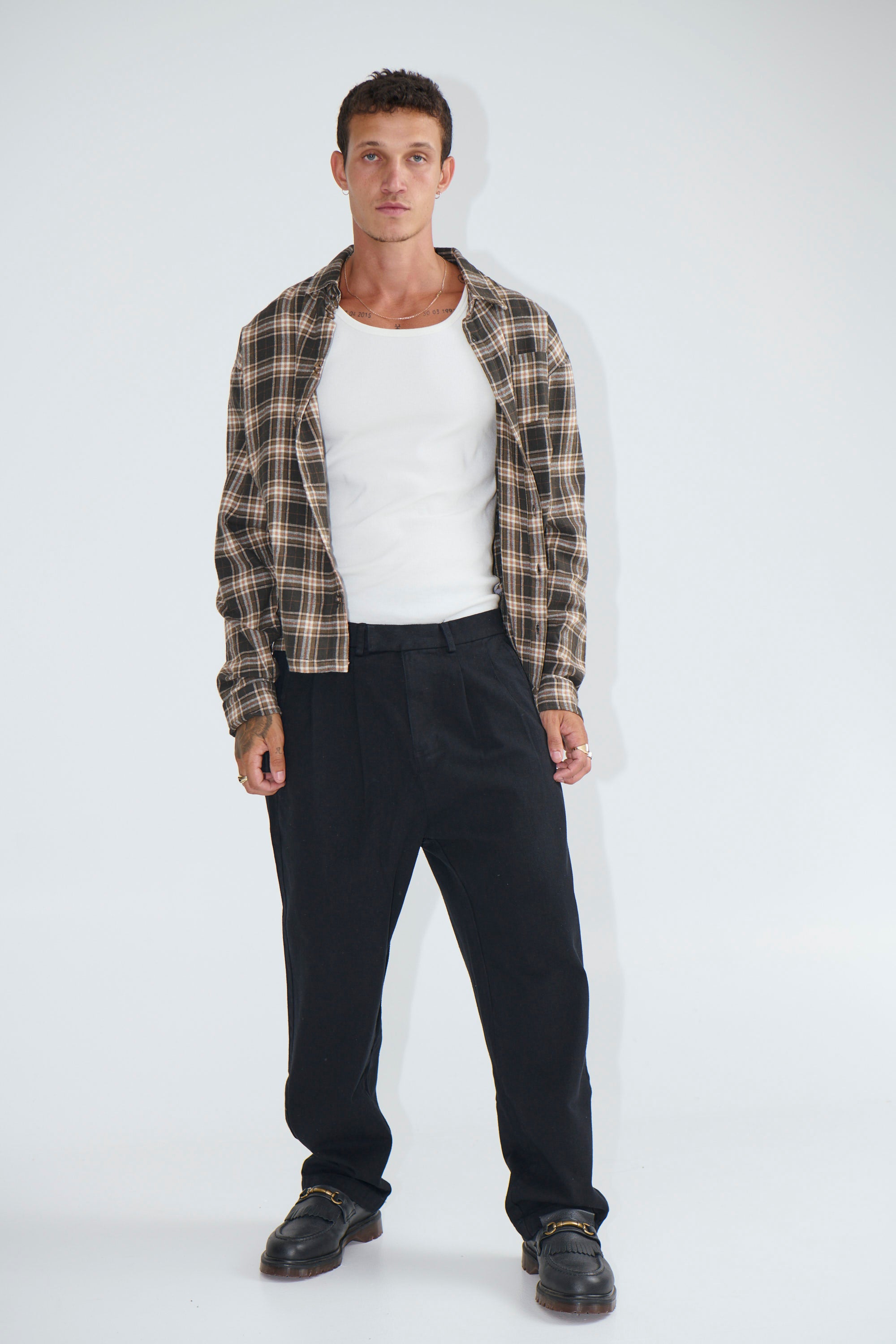 Simon Baggy Pleat Pant Black