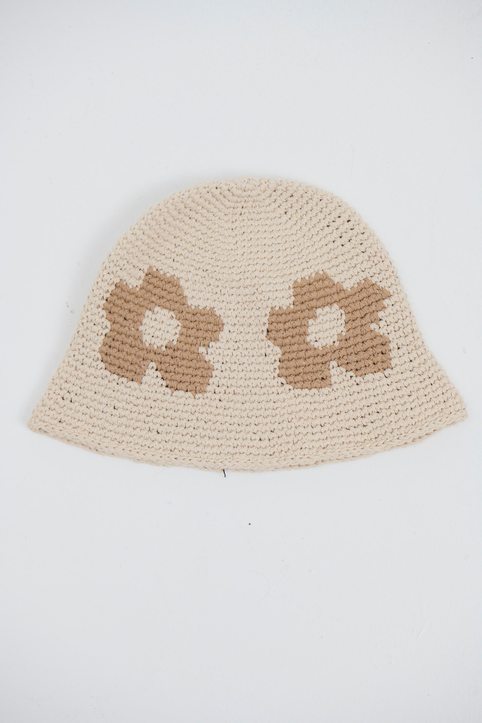 Crochet Bucket Hat Flower Tan - FINAL SALE