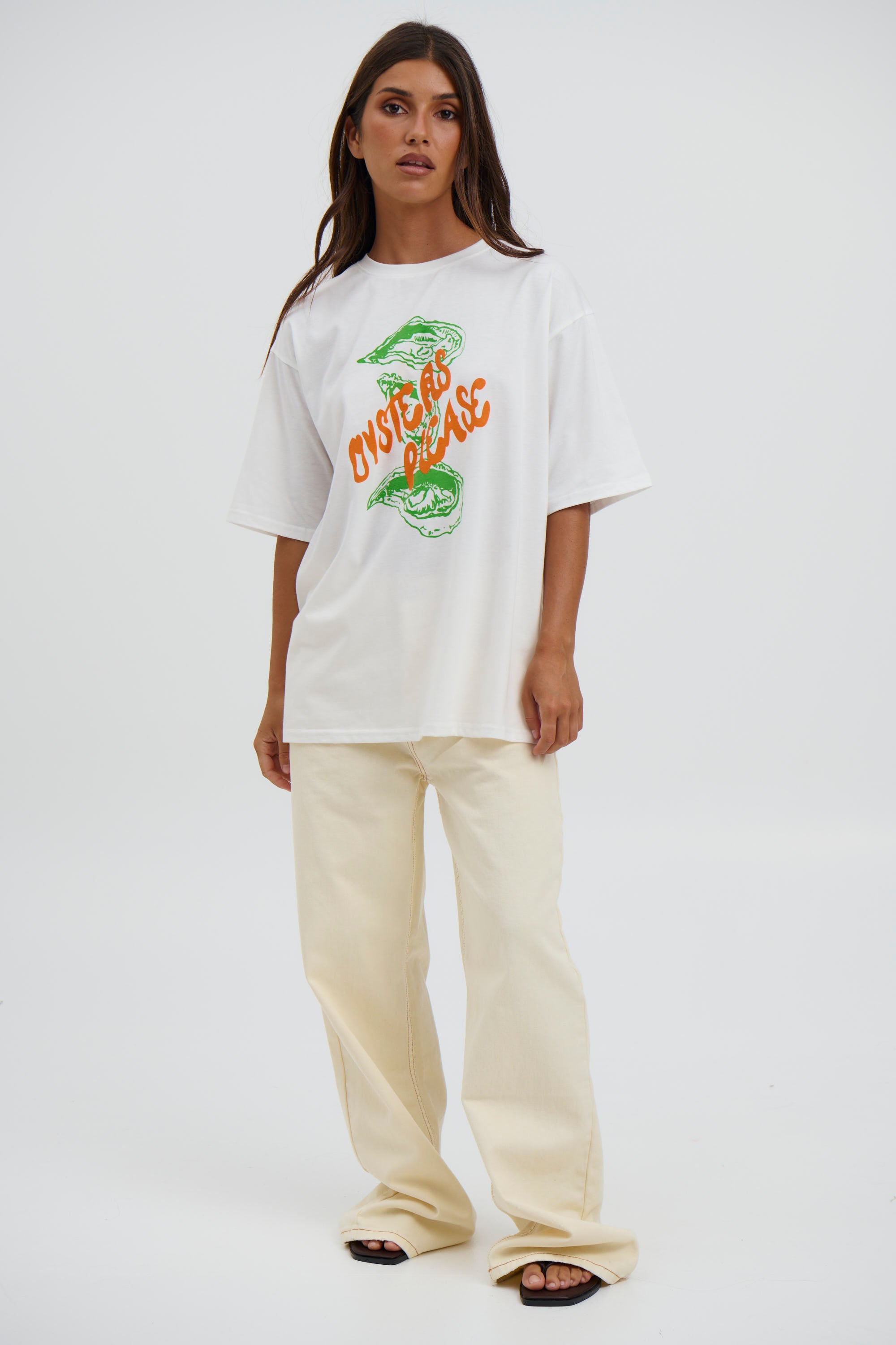 Oysters Please Tee White - FINAL SALE