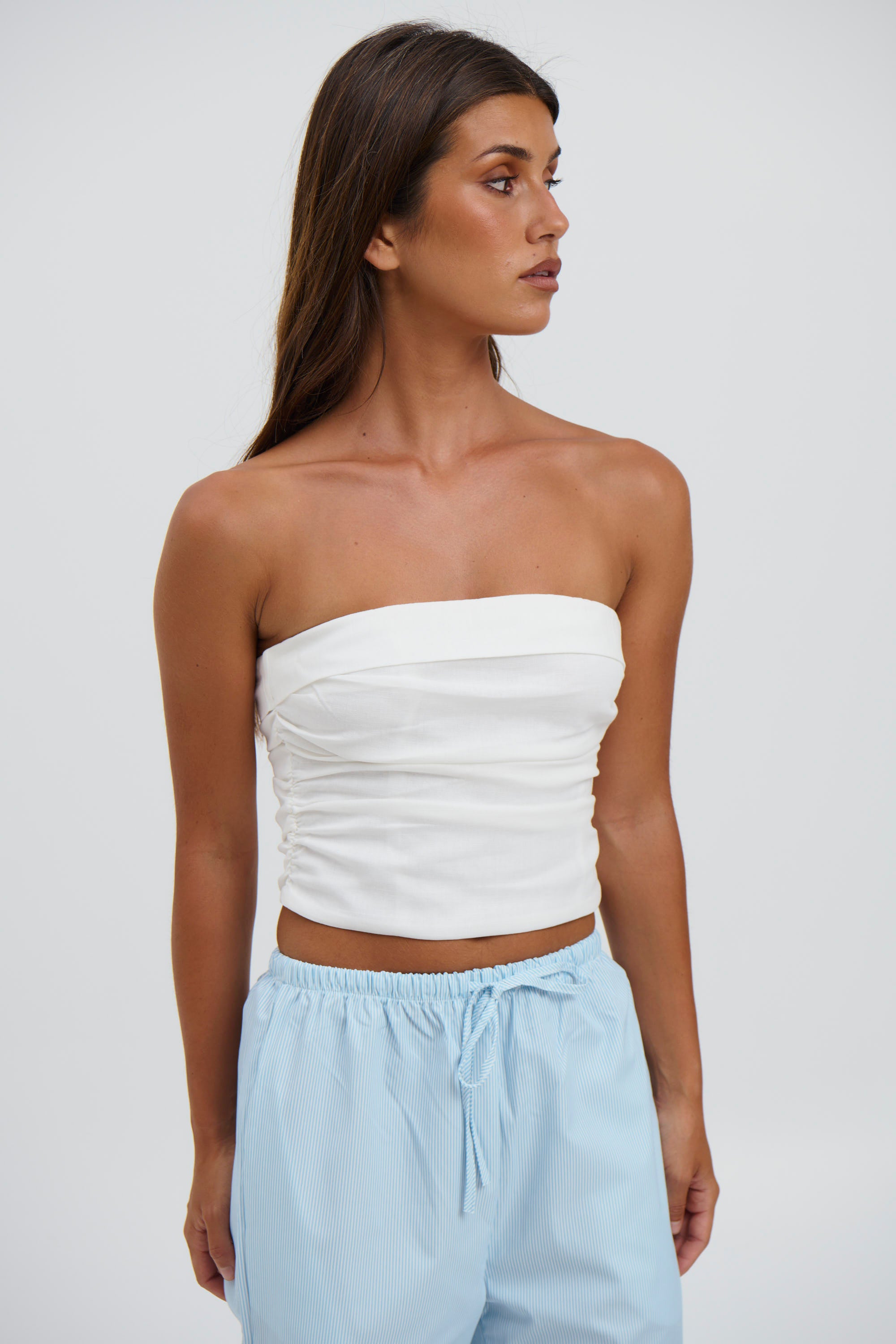 Lola Strapless Top White - FINAL SALE