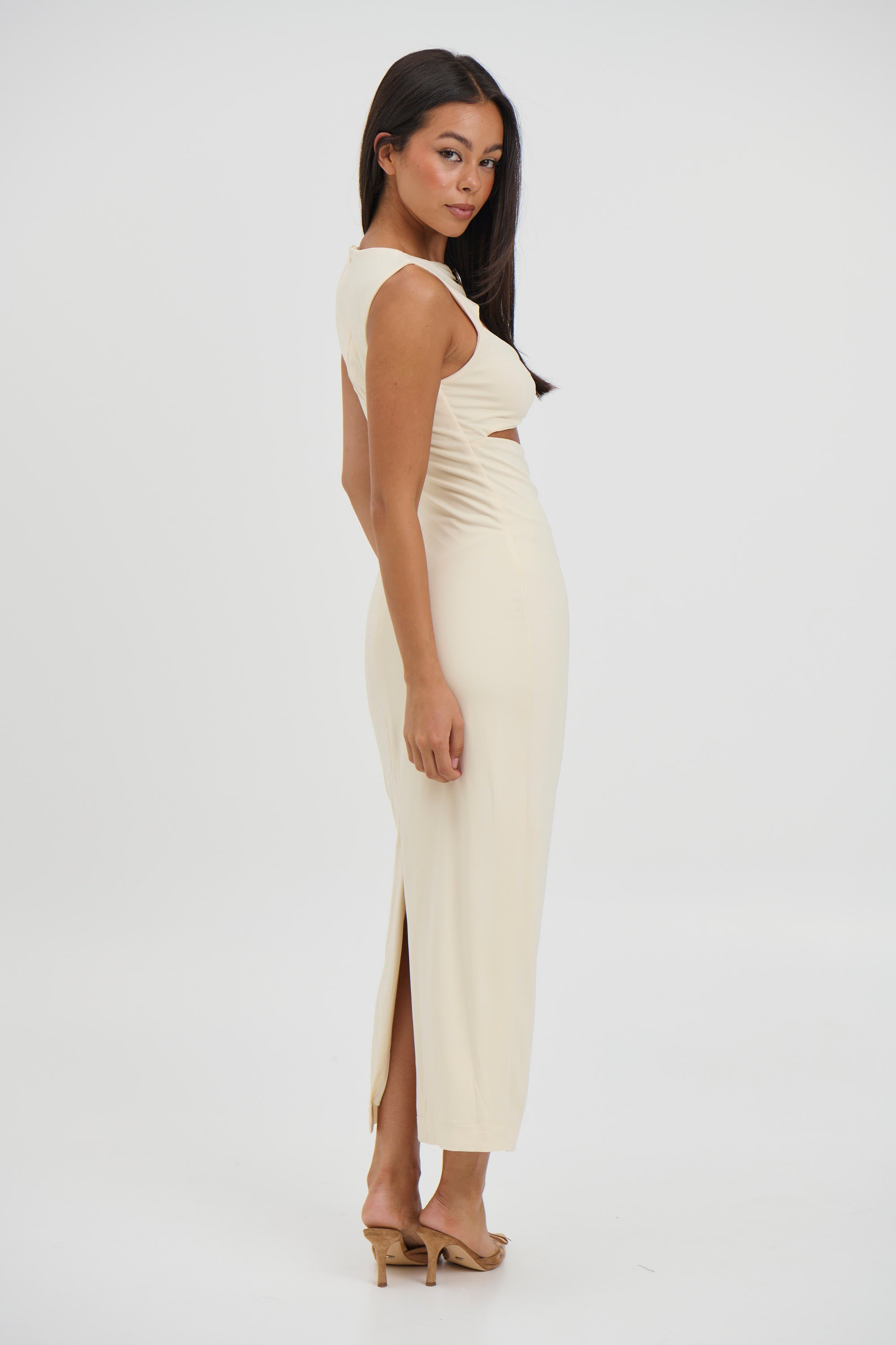Gia Maxi Dress Beige - FINAL SALE