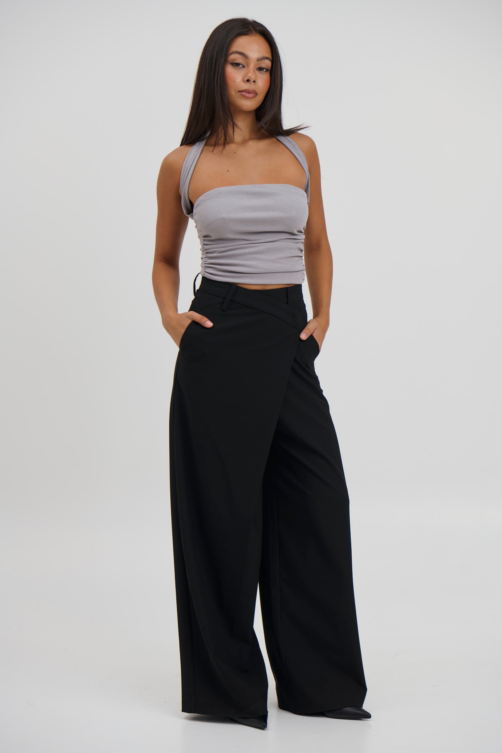 Scarlett Halter Top Grey