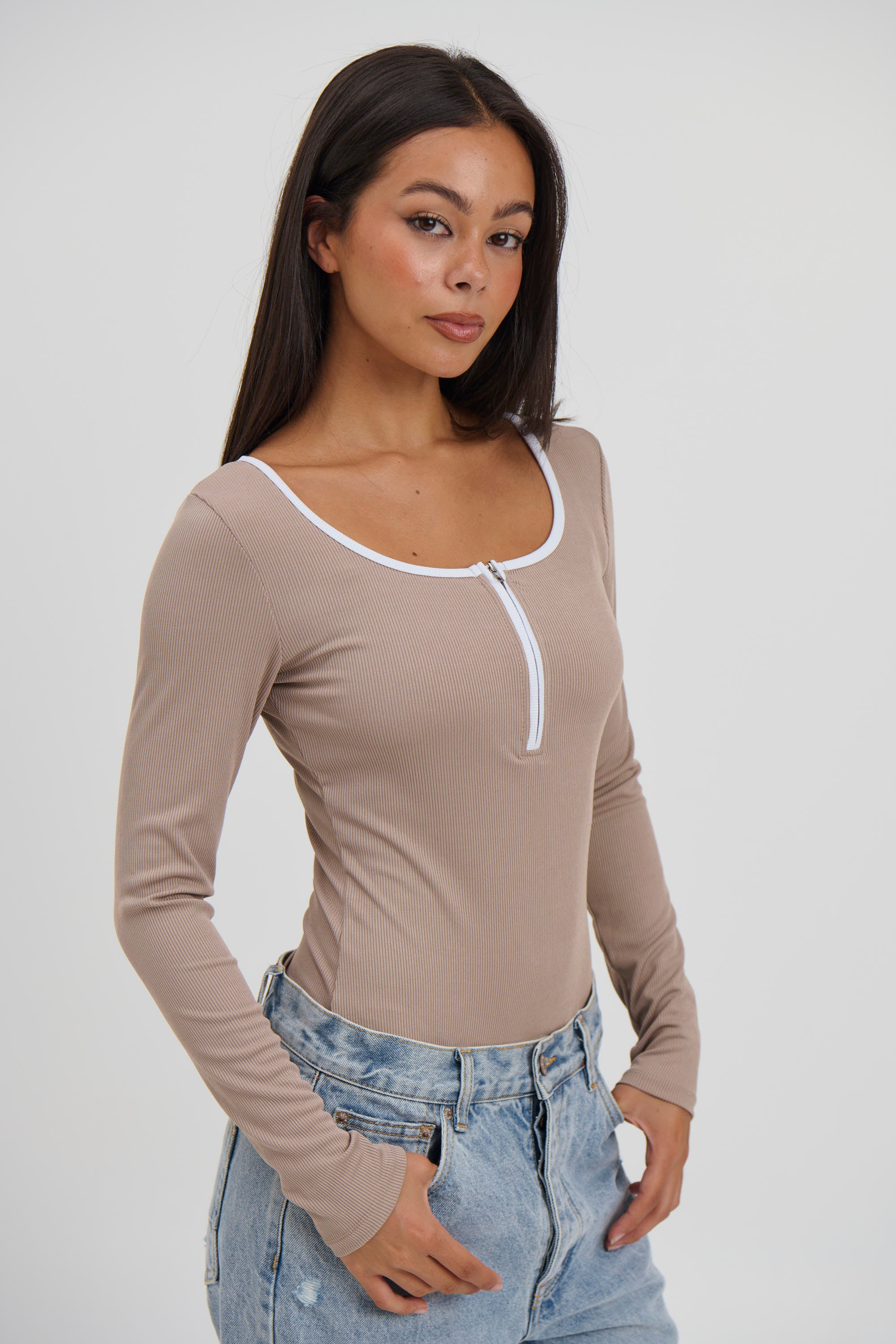 Ayla Bodysuit Oat - FINAL SALE