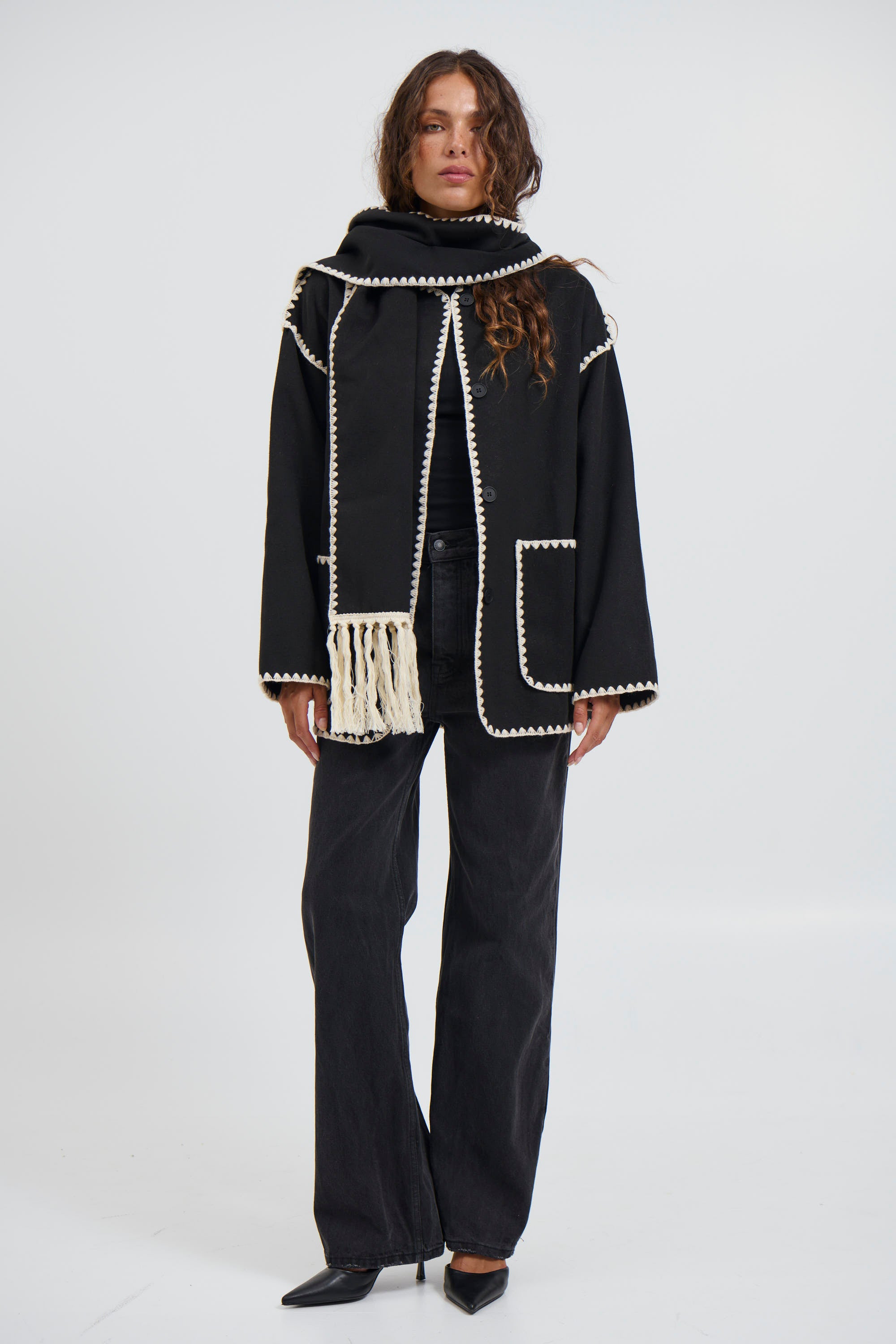 Alaska Scarf Jacket Black - FINAL SALE