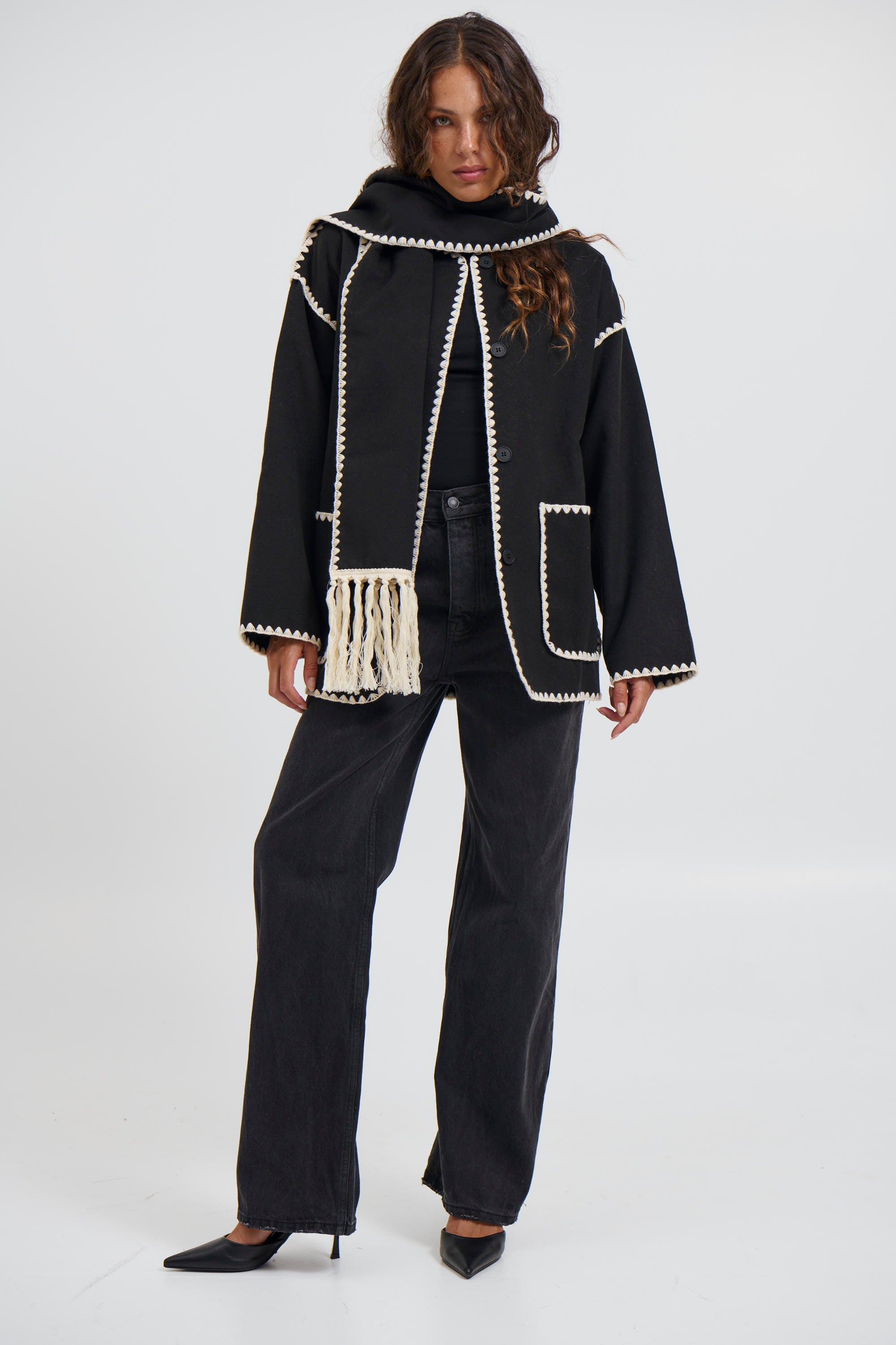 Alaska Scarf Jacket Black - FINAL SALE