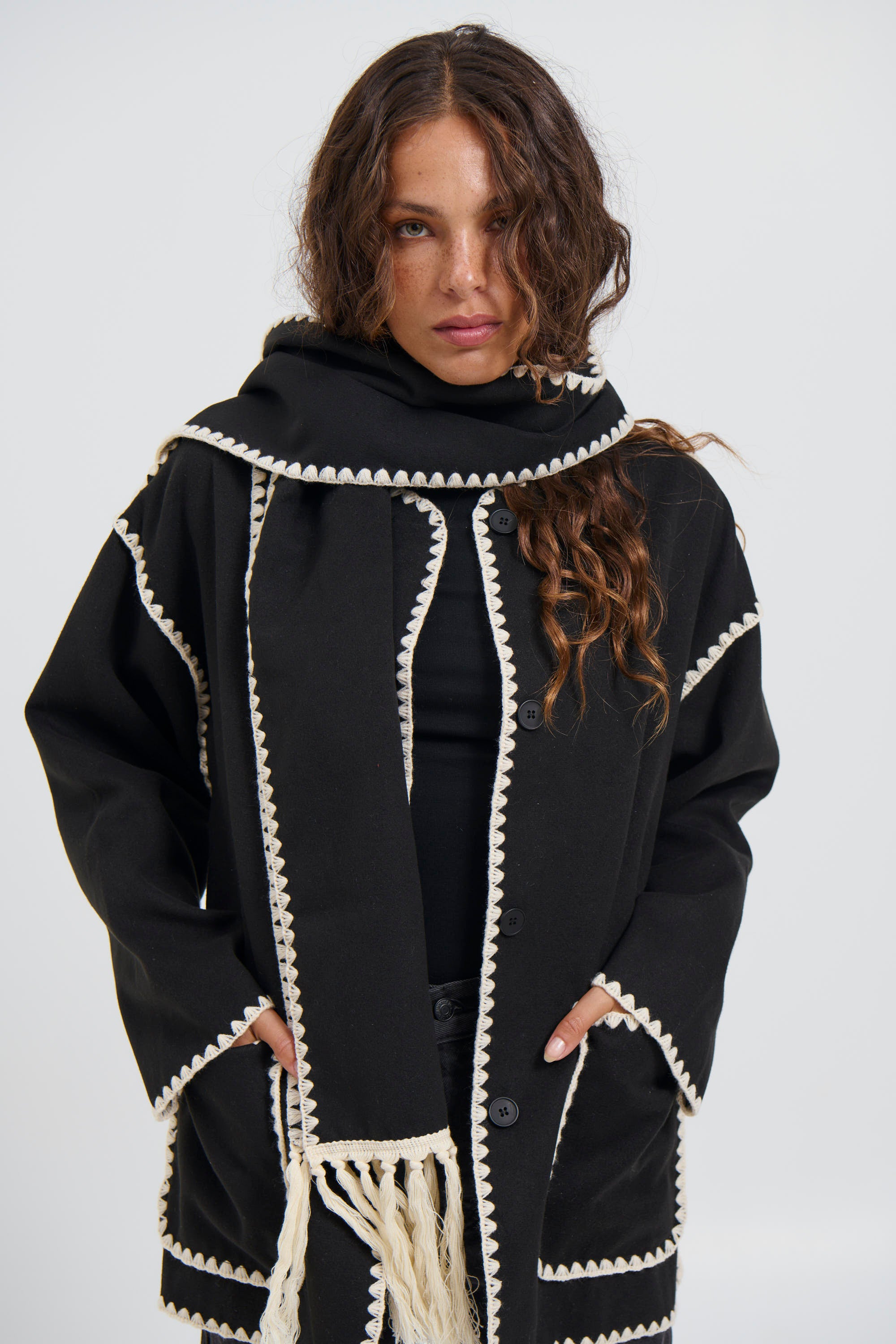 Alaska Scarf Jacket Black - FINAL SALE