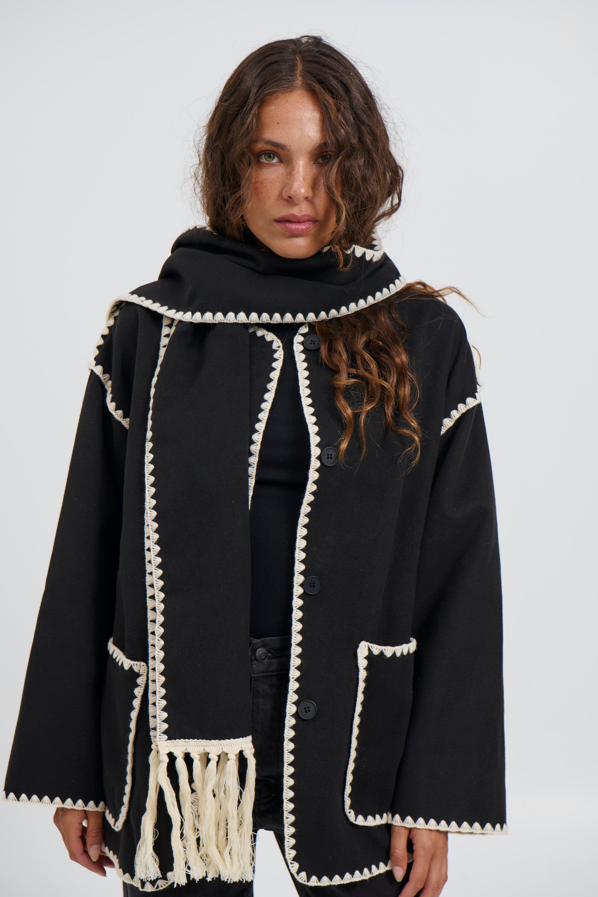 Alaska Scarf Jacket Black - FINAL SALE