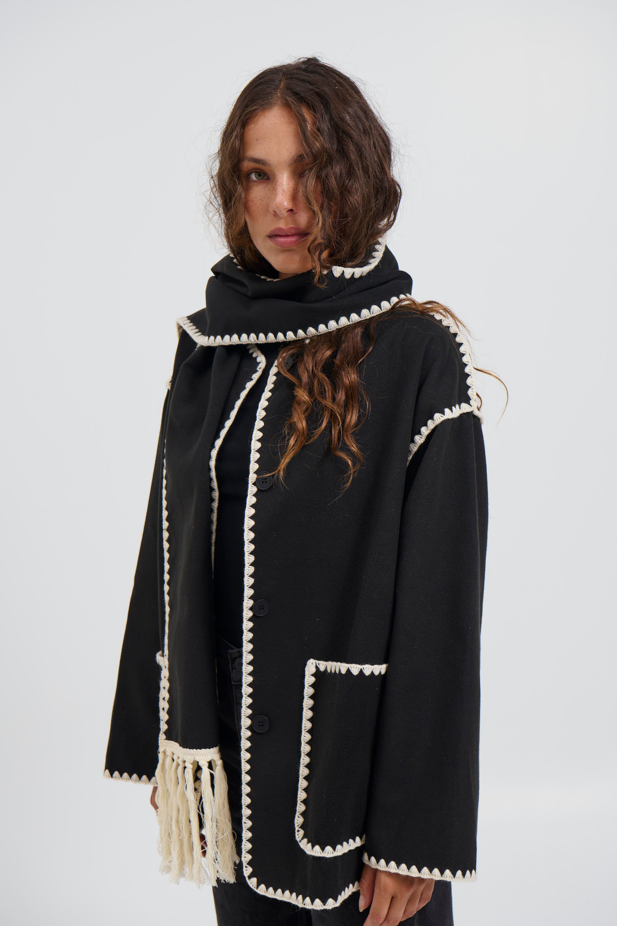 Alaska Scarf Jacket Black - FINAL SALE