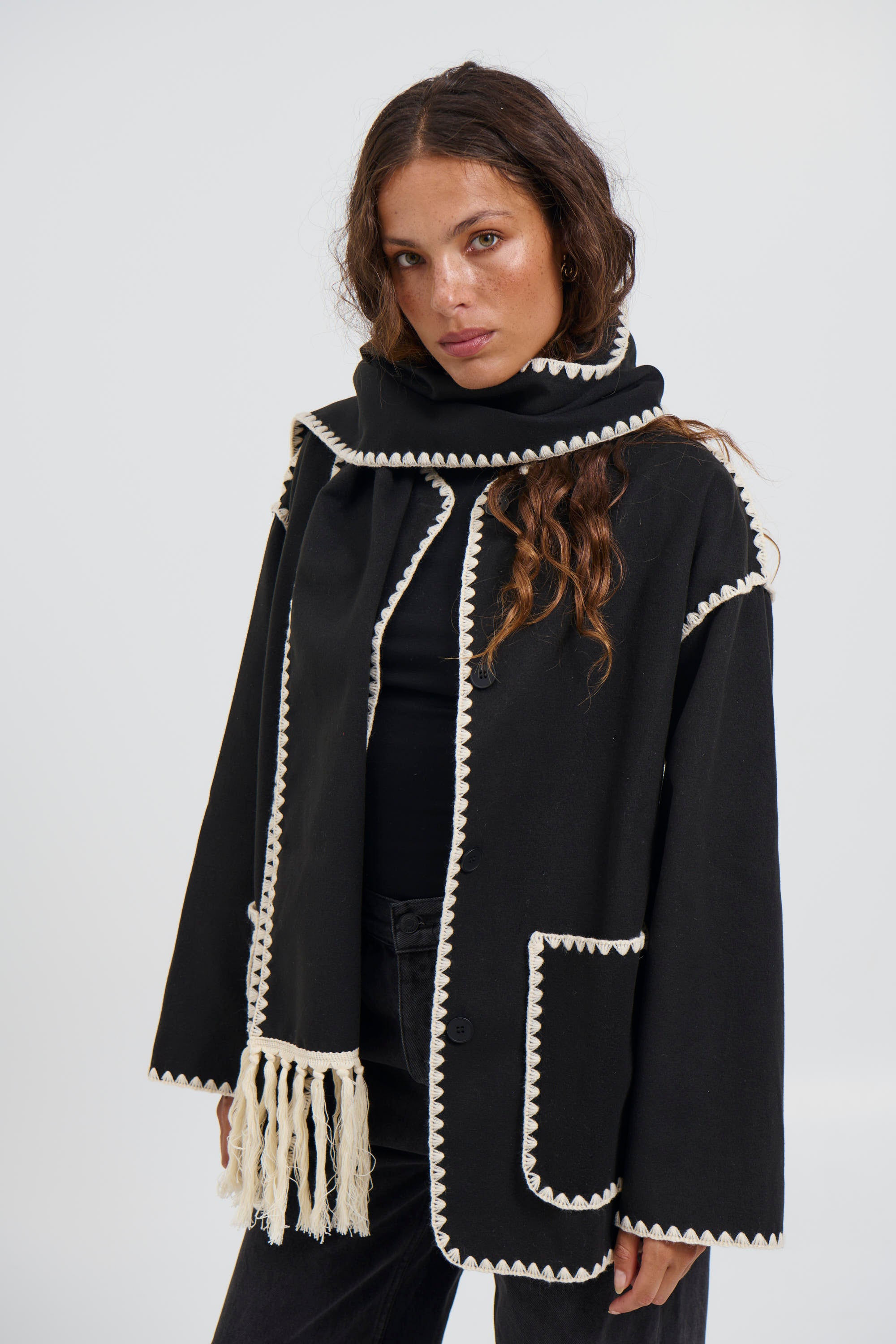 Alaska Scarf Jacket Black - FINAL SALE