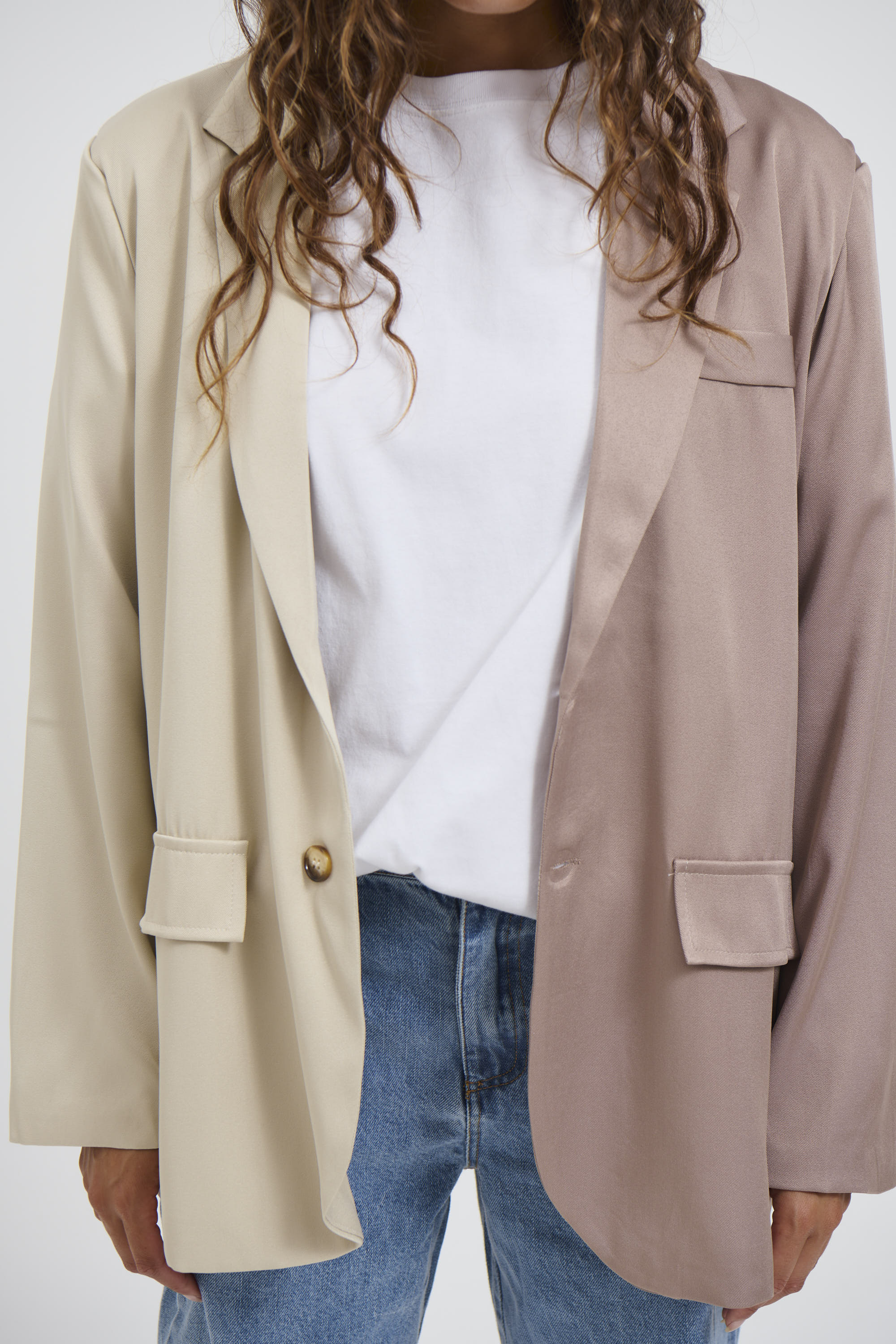 Brookie Two Tone Blazer Latte - FINAL SALE