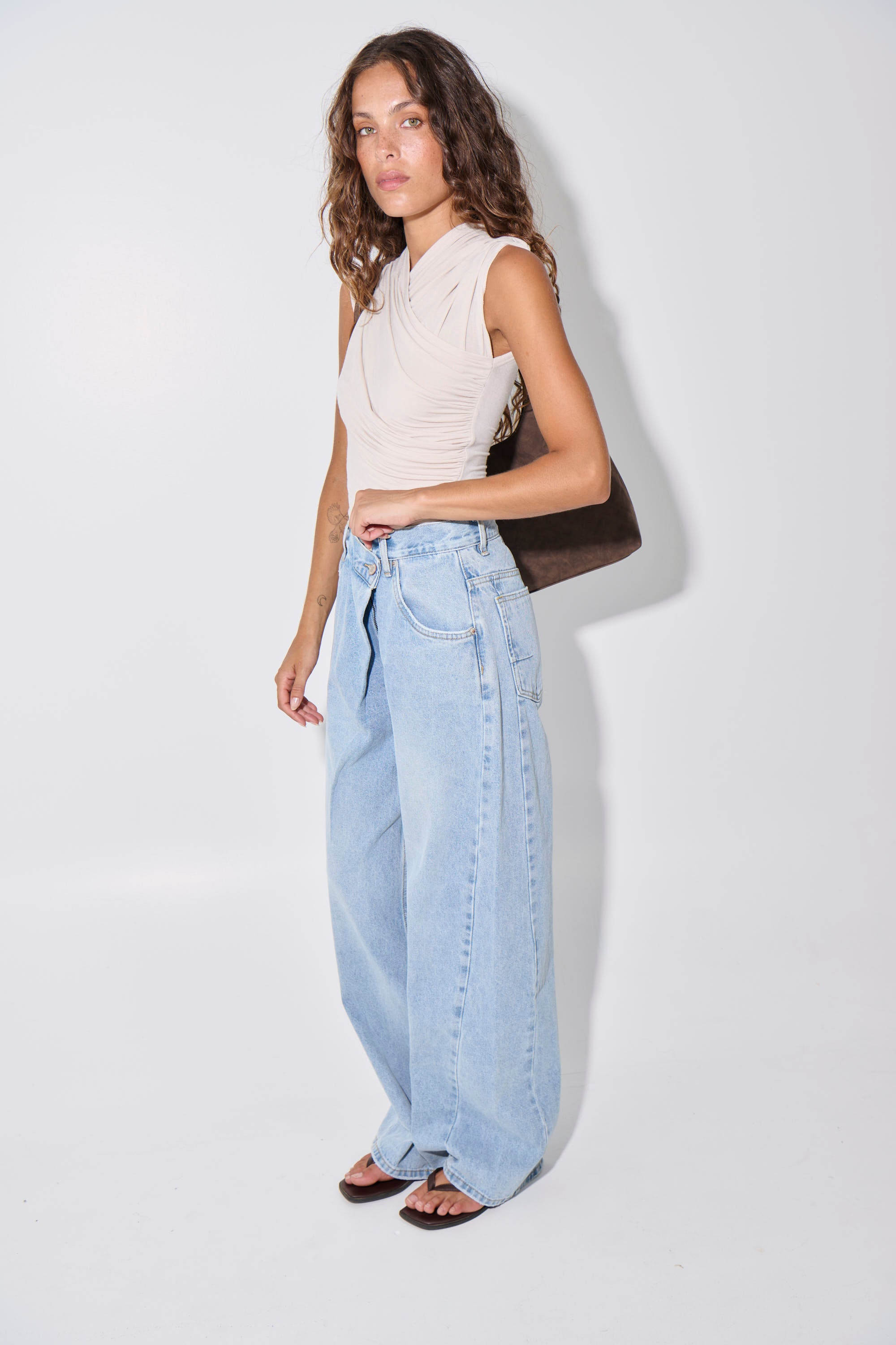Palace Fold Waist Jean Sunday Blue