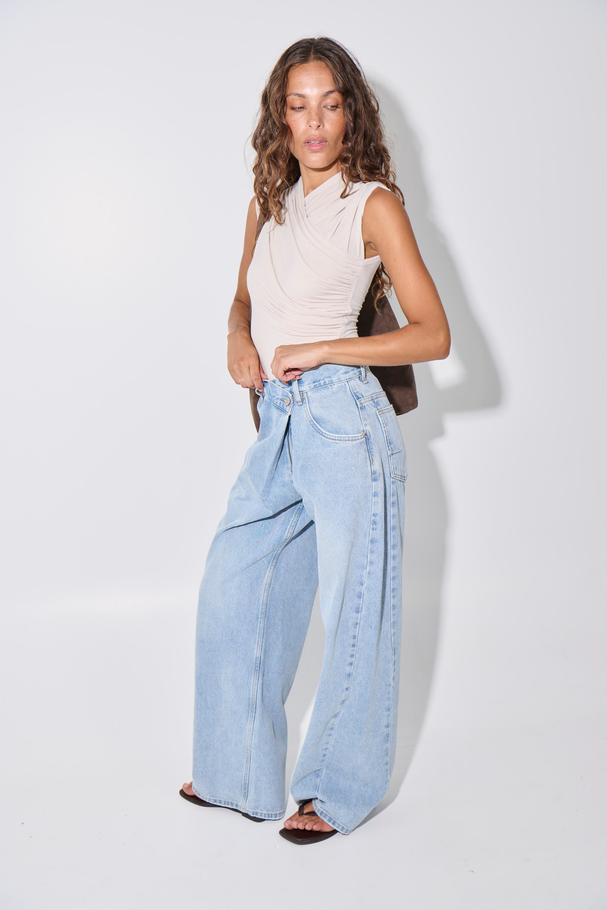 Palace Fold Waist Jean Sunday Blue