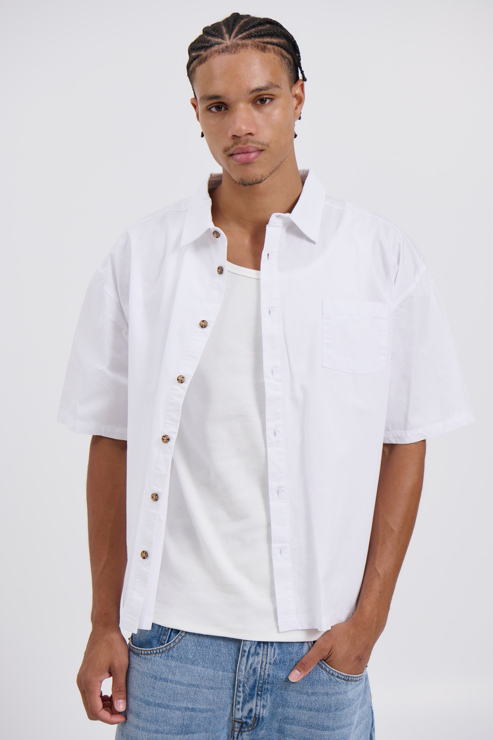 Scott Short Sleeve Shirt White - FINAL SALE