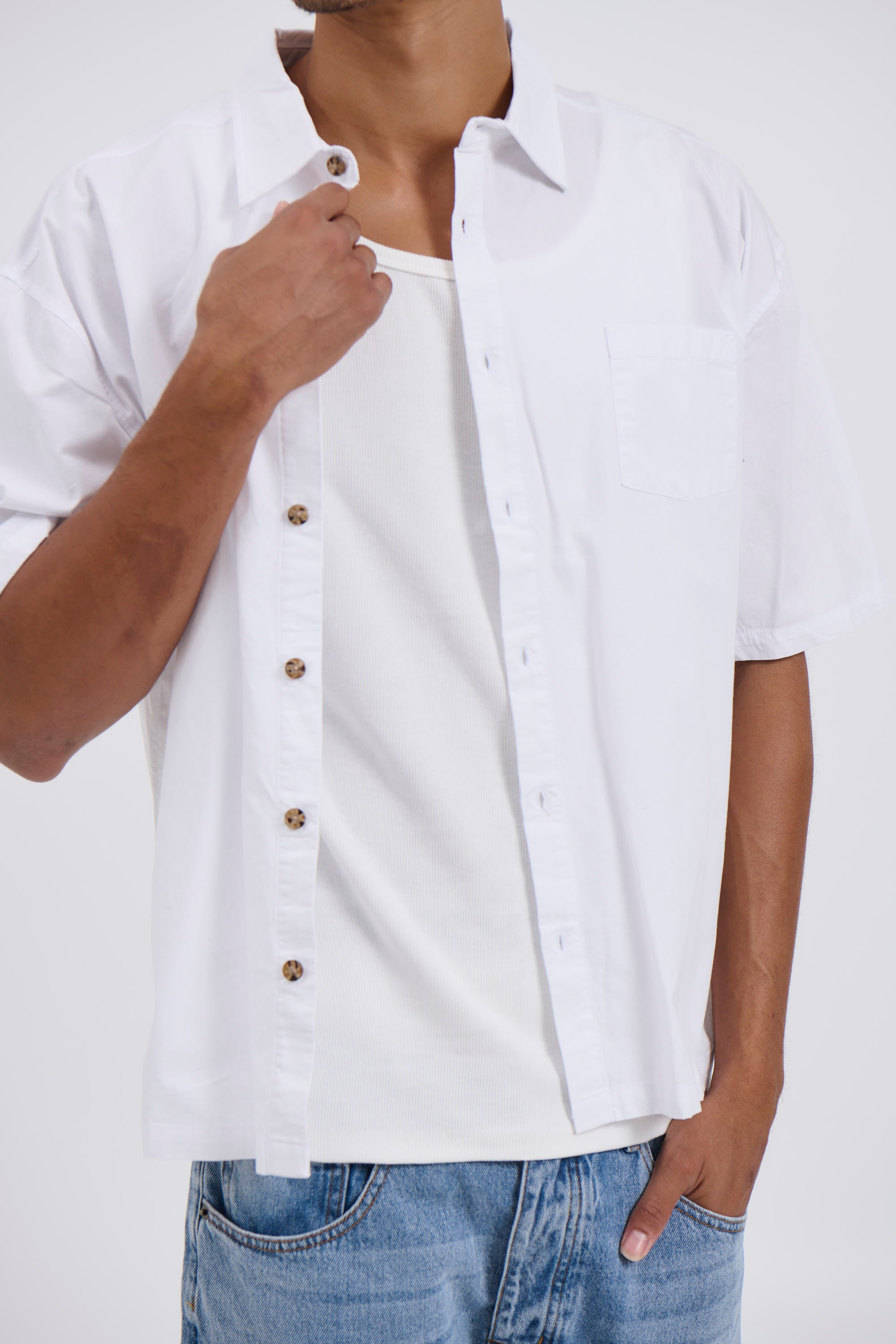 Scott Short Sleeve Shirt White - FINAL SALE