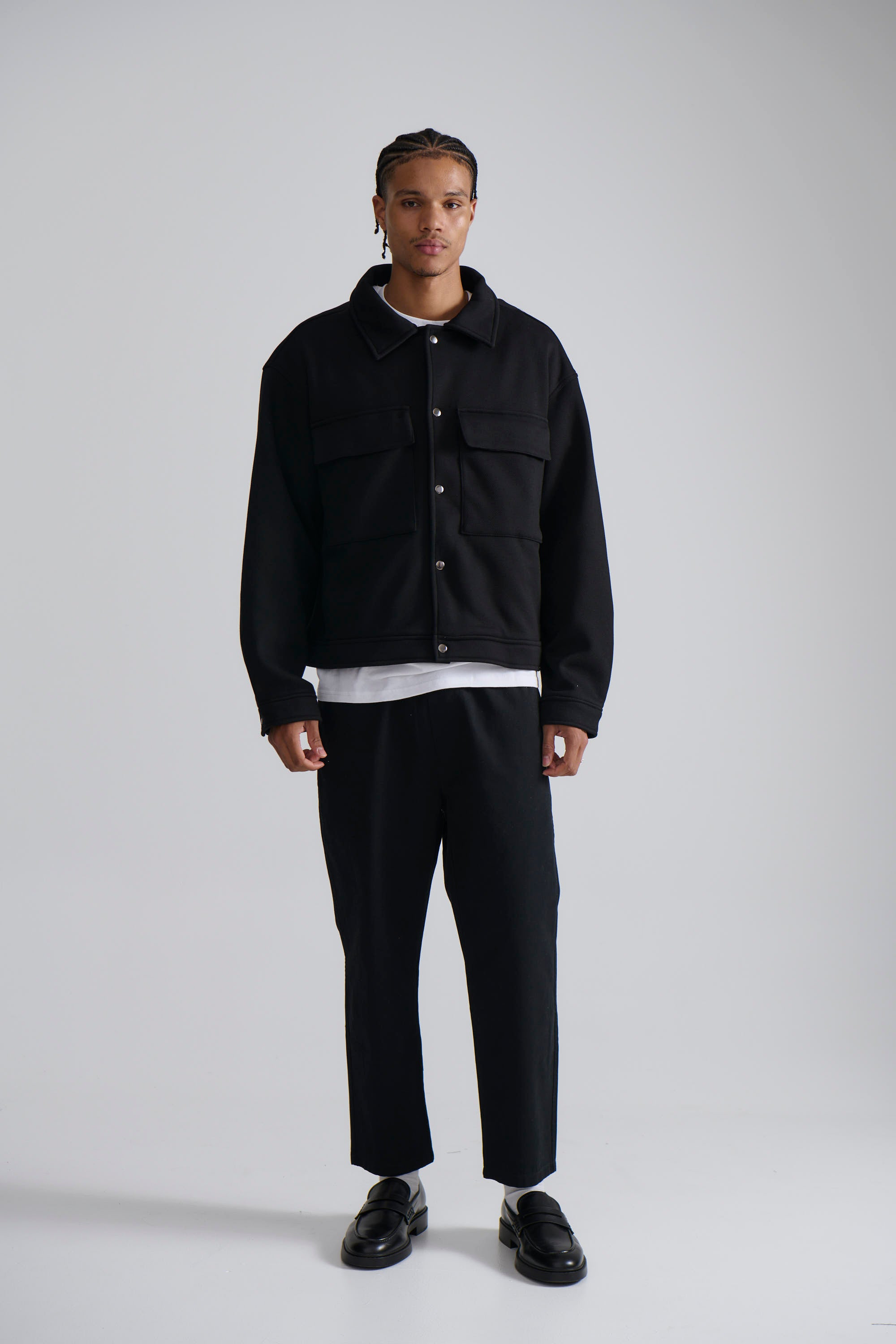 Technical Button Jacket Black
