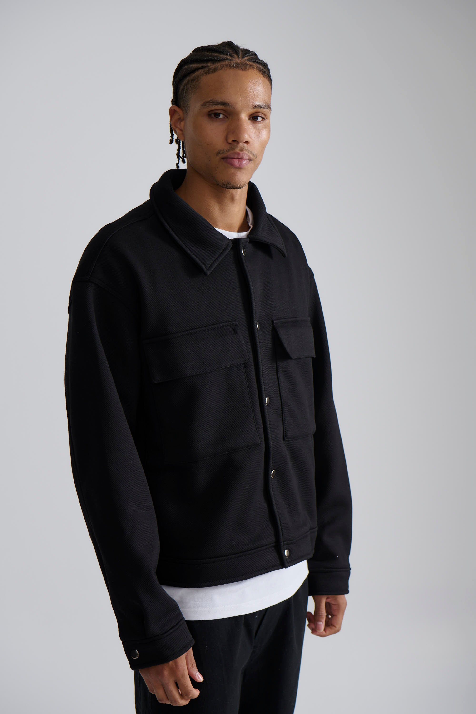 Technical Button Jacket Black