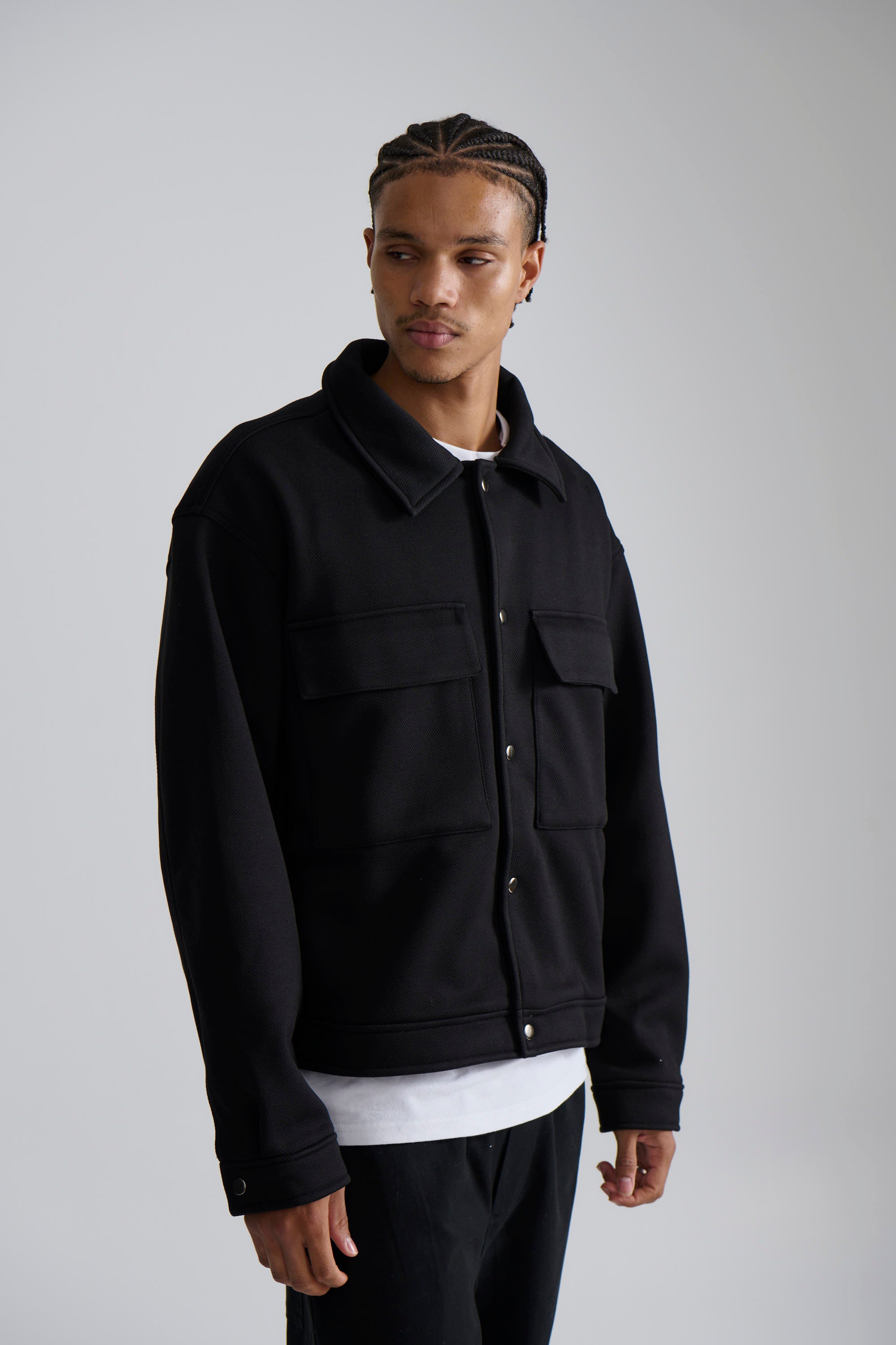 Technical Button Jacket Black