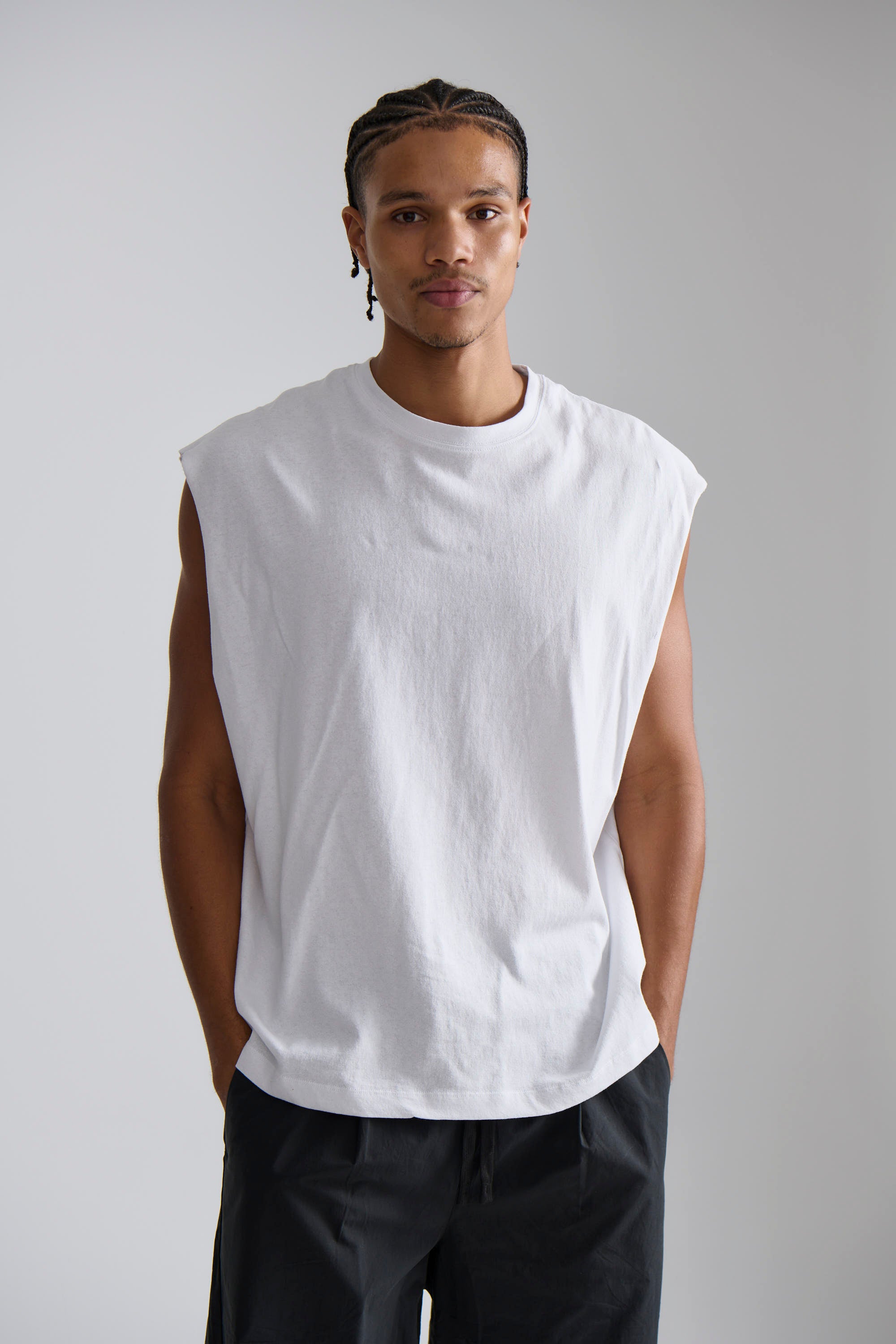 Elijah Soft Cotton Tank White
