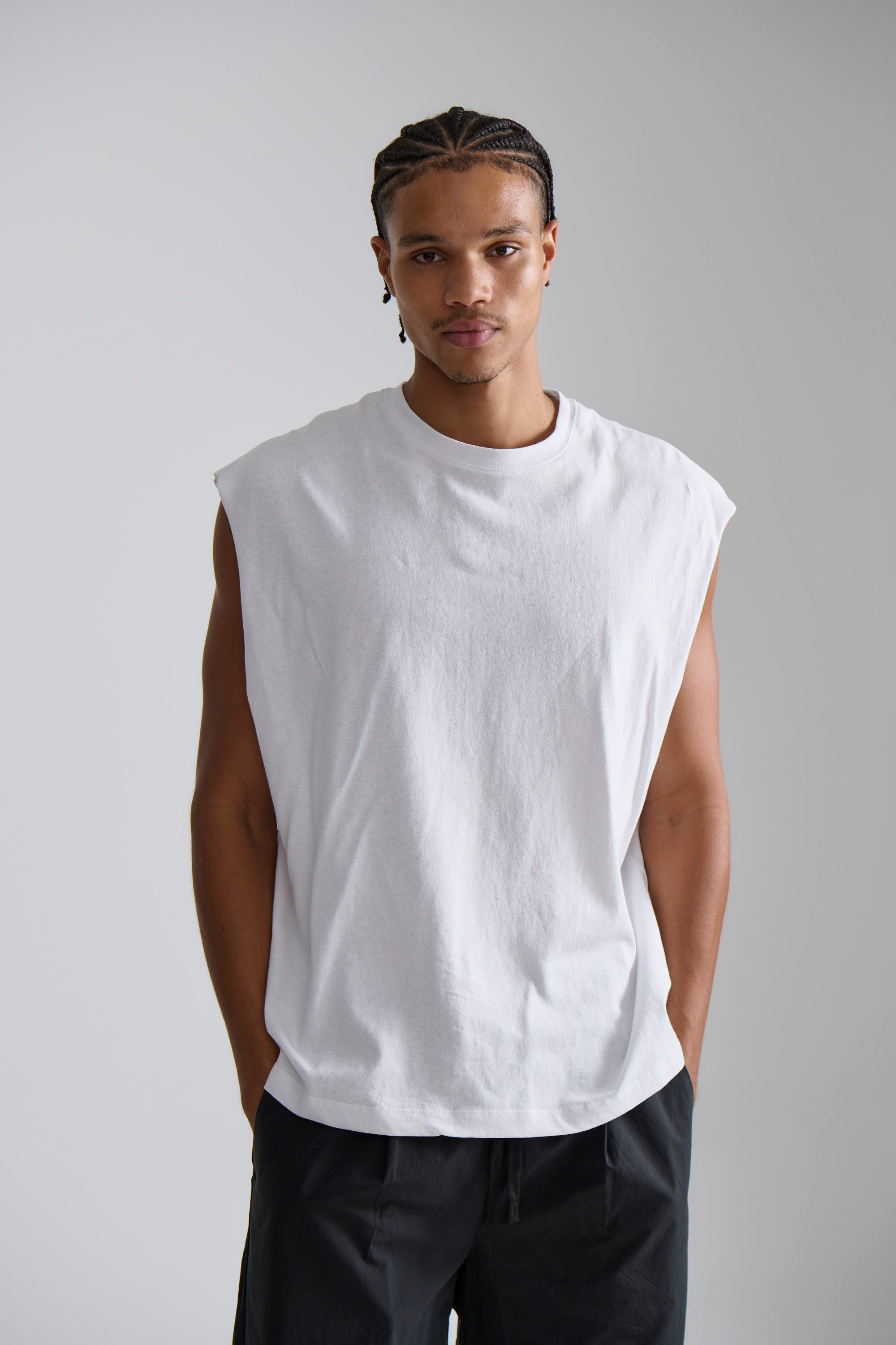 Elijah Soft Cotton Tank White
