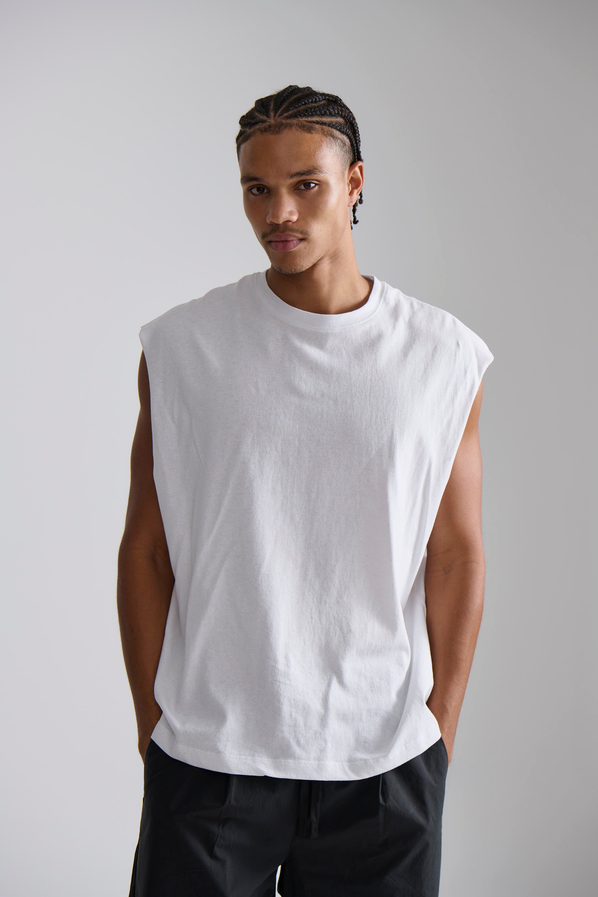 Elijah Soft Cotton Tank White
