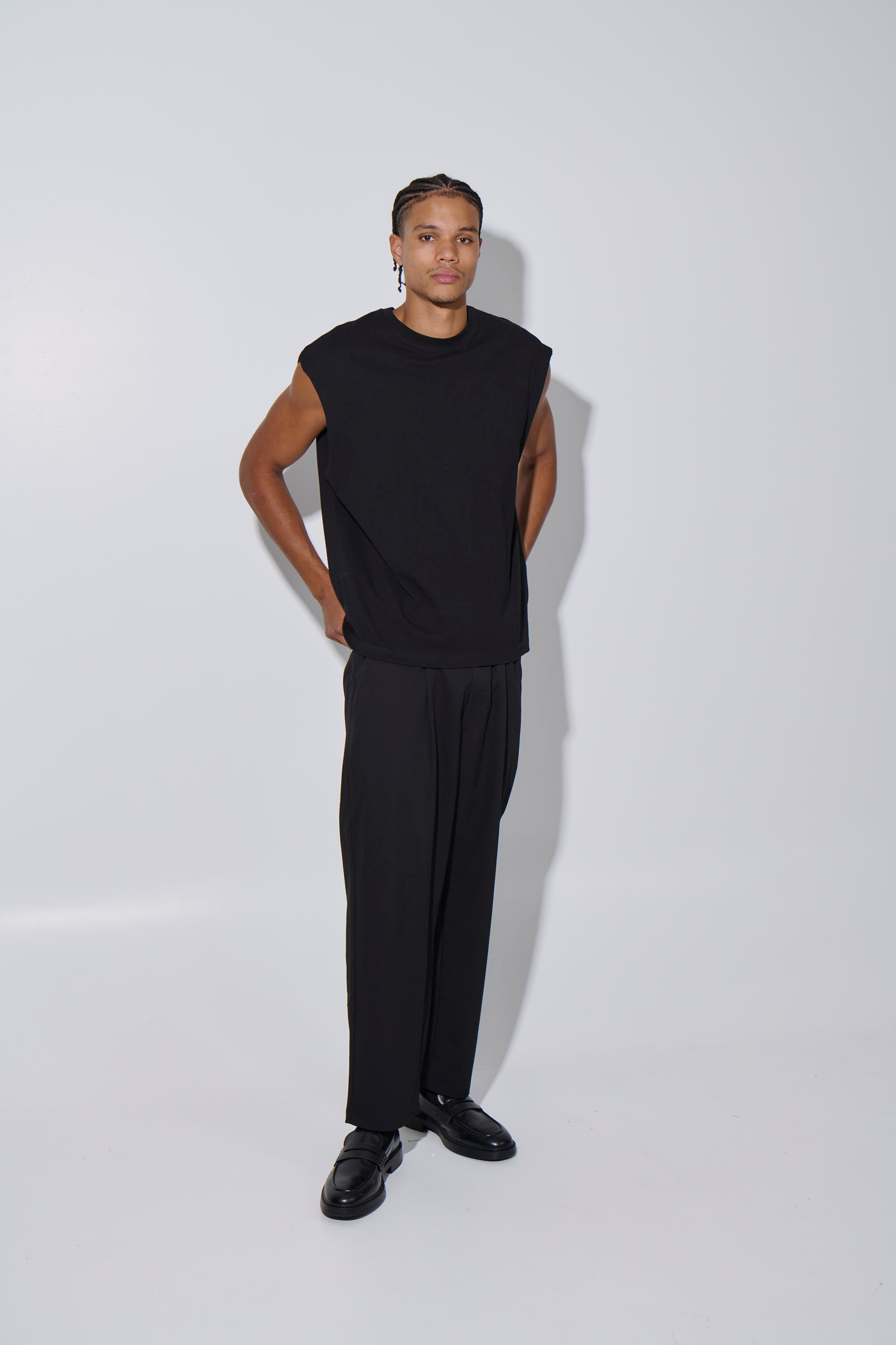 Elijah Soft Cotton Tank Black