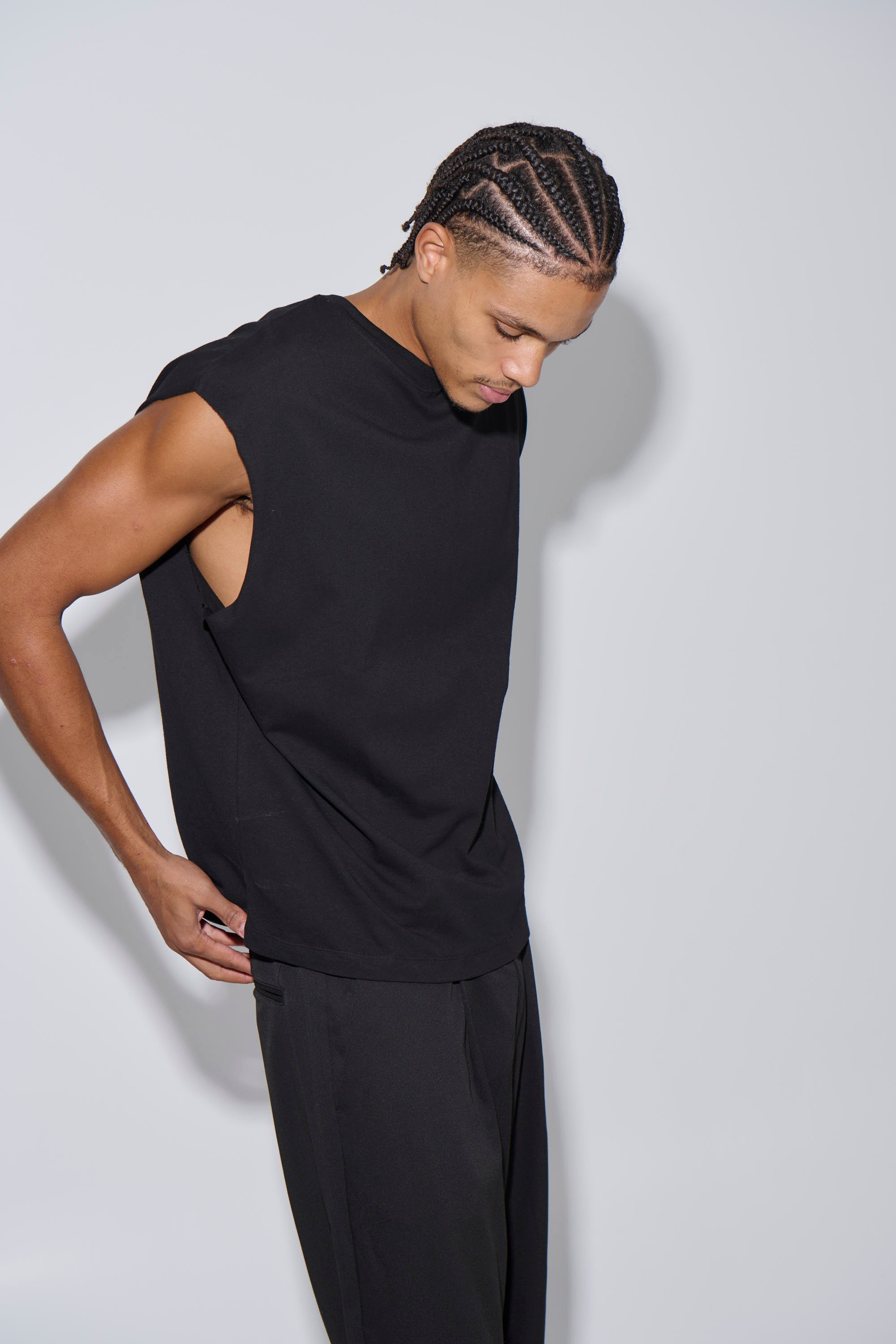 Elijah Soft Cotton Tank Black