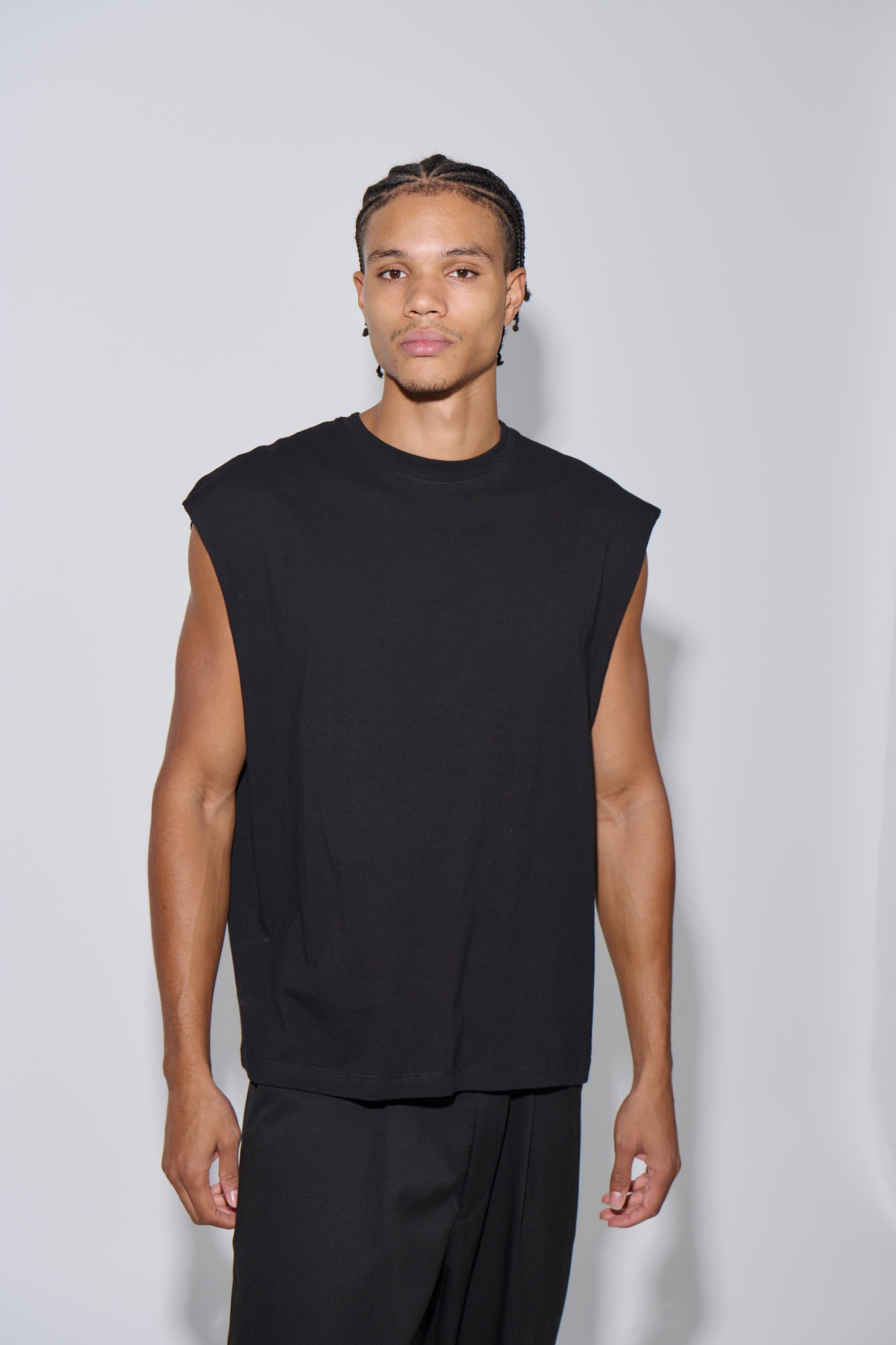 Elijah Soft Cotton Tank Black