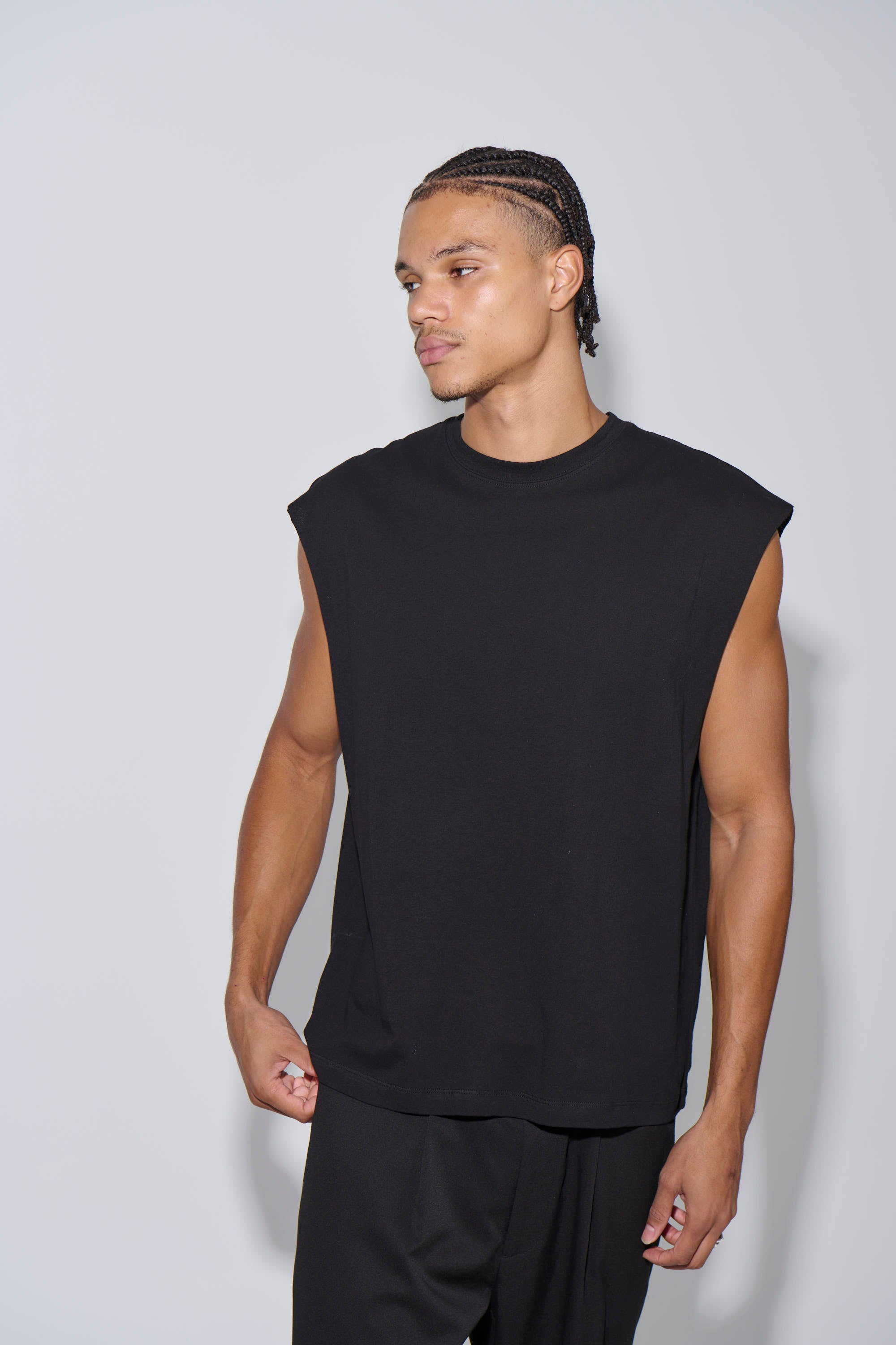 Elijah Soft Cotton Tank Black
