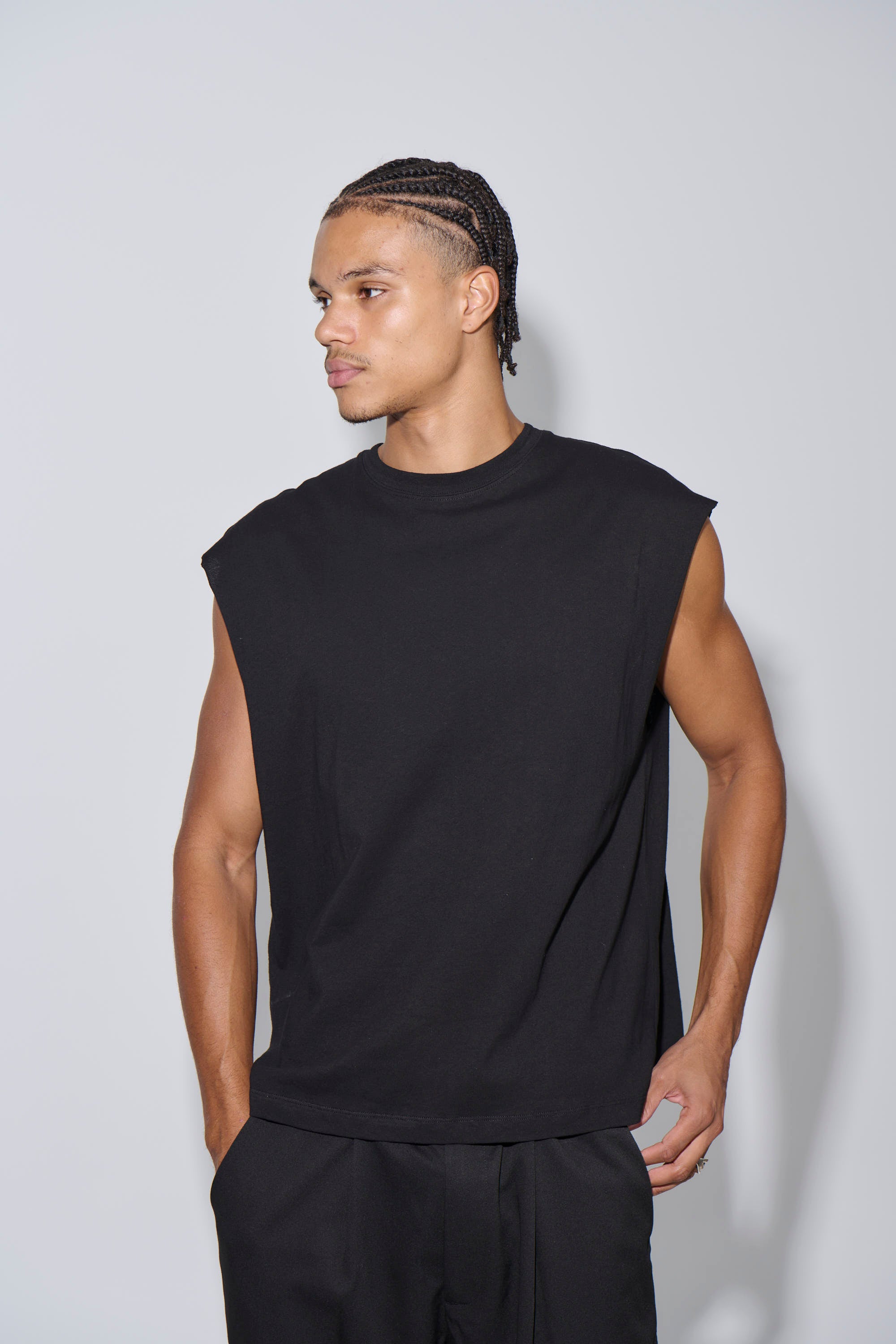 Elijah Soft Cotton Tank Black