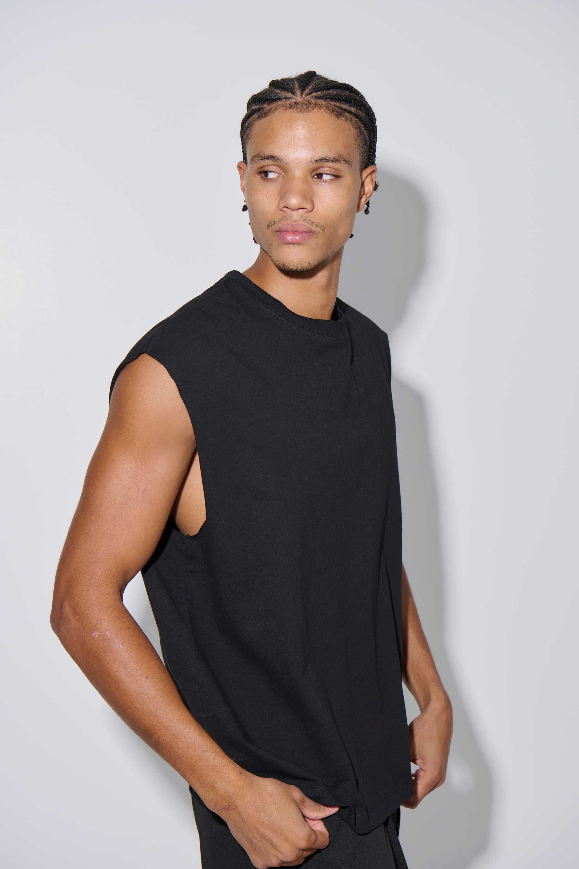 Elijah Soft Cotton Tank Black
