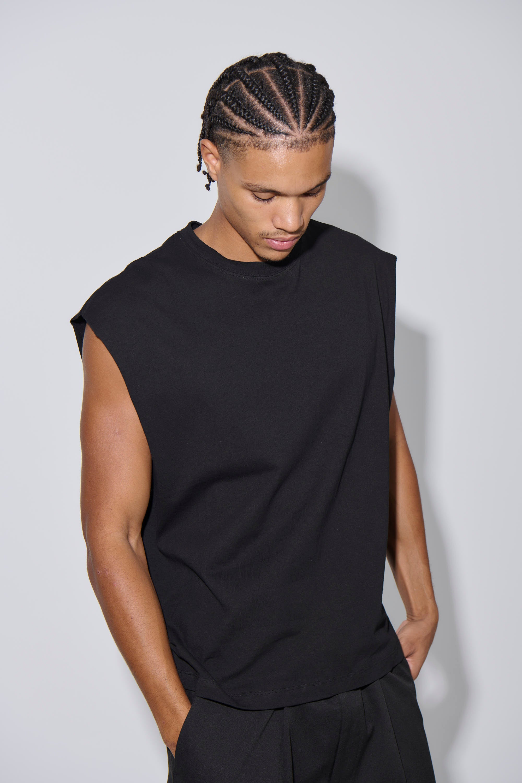 Elijah Soft Cotton Tank Black