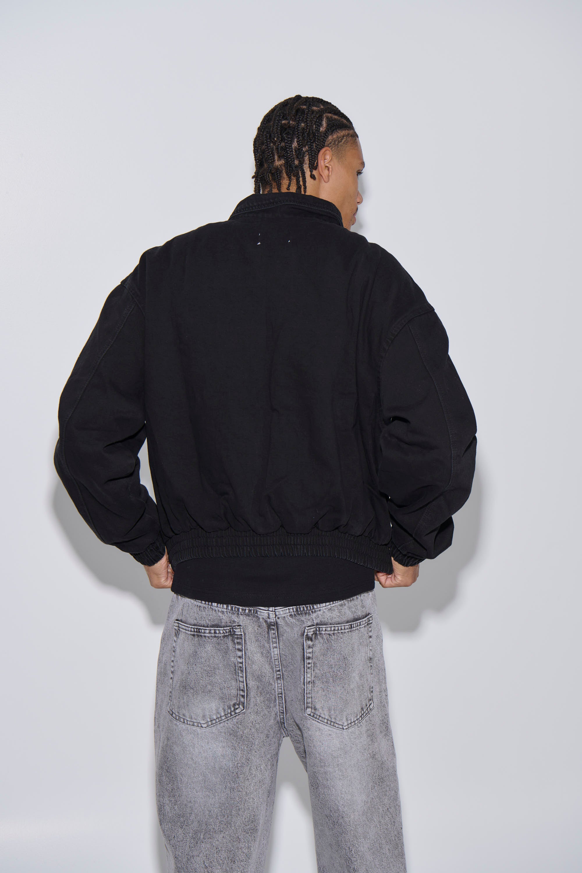 Tom Denim Zip Bomber Black