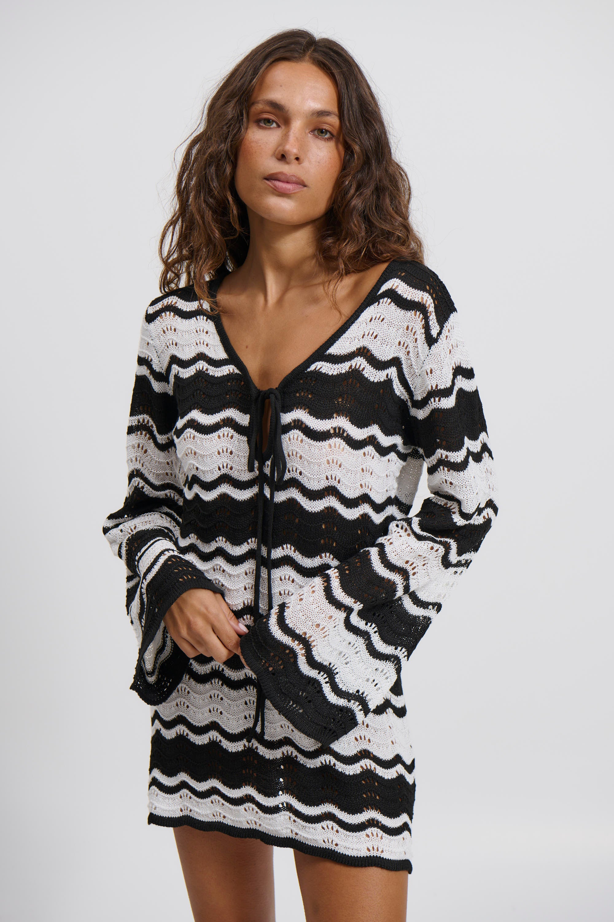 Aria Mini Dress Black/White