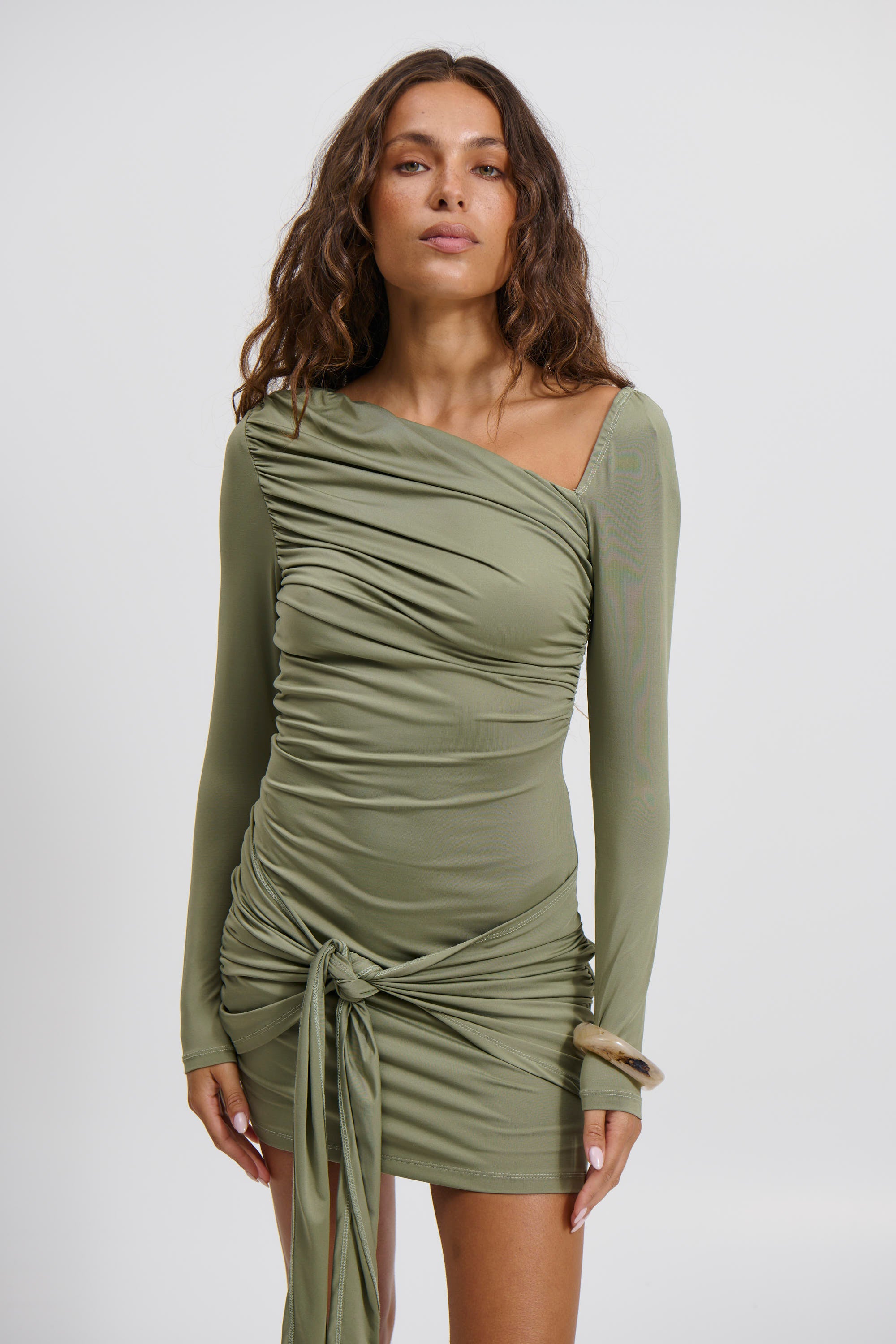Tuscany Mini Dress Khaki - FINAL SALE